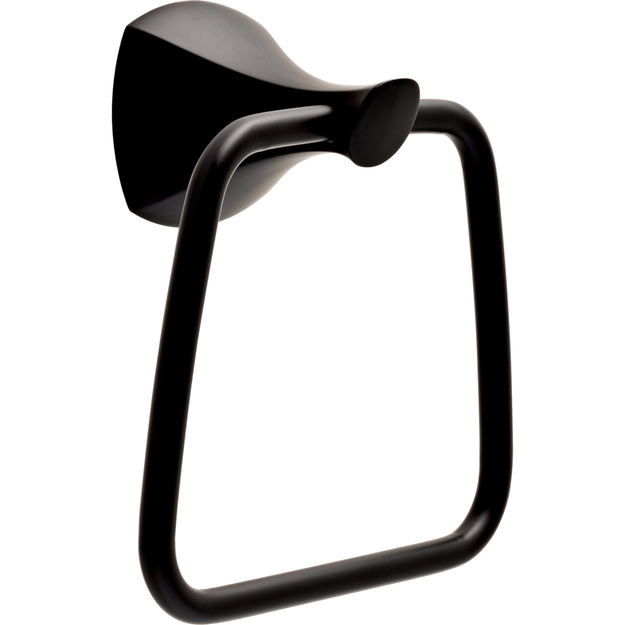 Juego de Accesorios de Baño Decorativos Matte Black de 4 Piezas Delta Sandover - Barra de Toalla, Porta Papel, Argolla de Toalla, Gancho para Bata incluido SAN64-FB-VK