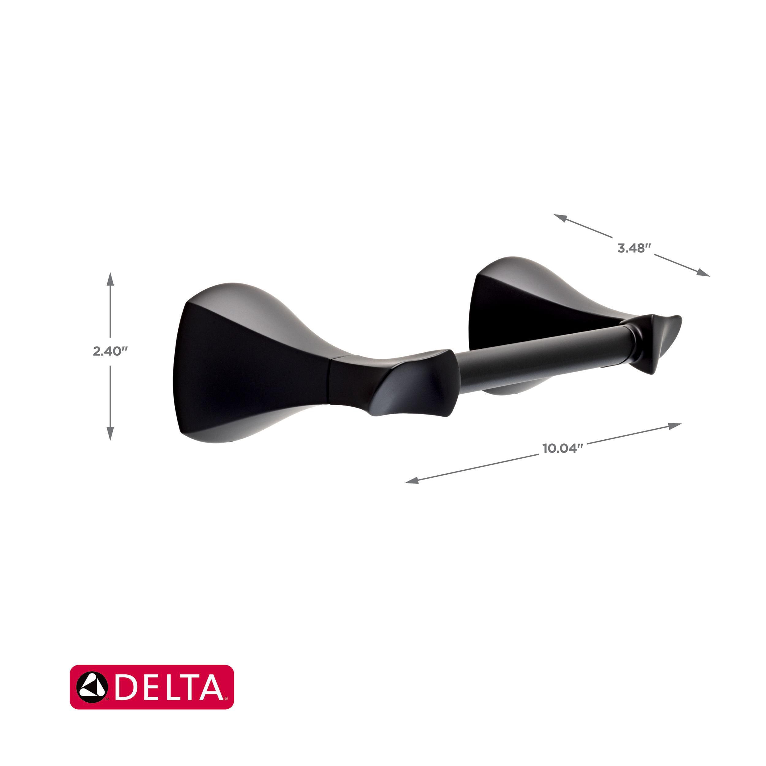 Juego de Accesorios de Baño Decorativos Matte Black de 4 Piezas Delta Sandover - Barra de Toalla, Porta Papel, Argolla de Toalla, Gancho para Bata incluido SAN64-FB-VK