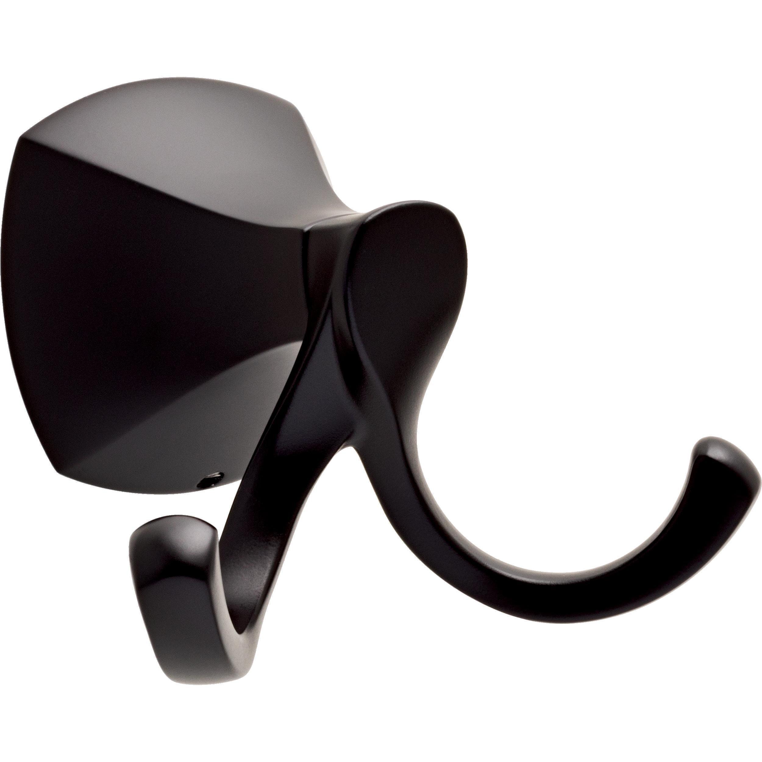 Juego de Accesorios de Baño Decorativos Matte Black de 4 Piezas Delta Sandover - Barra de Toalla, Porta Papel, Argolla de Toalla, Gancho para Bata incluido SAN64-FB-VK