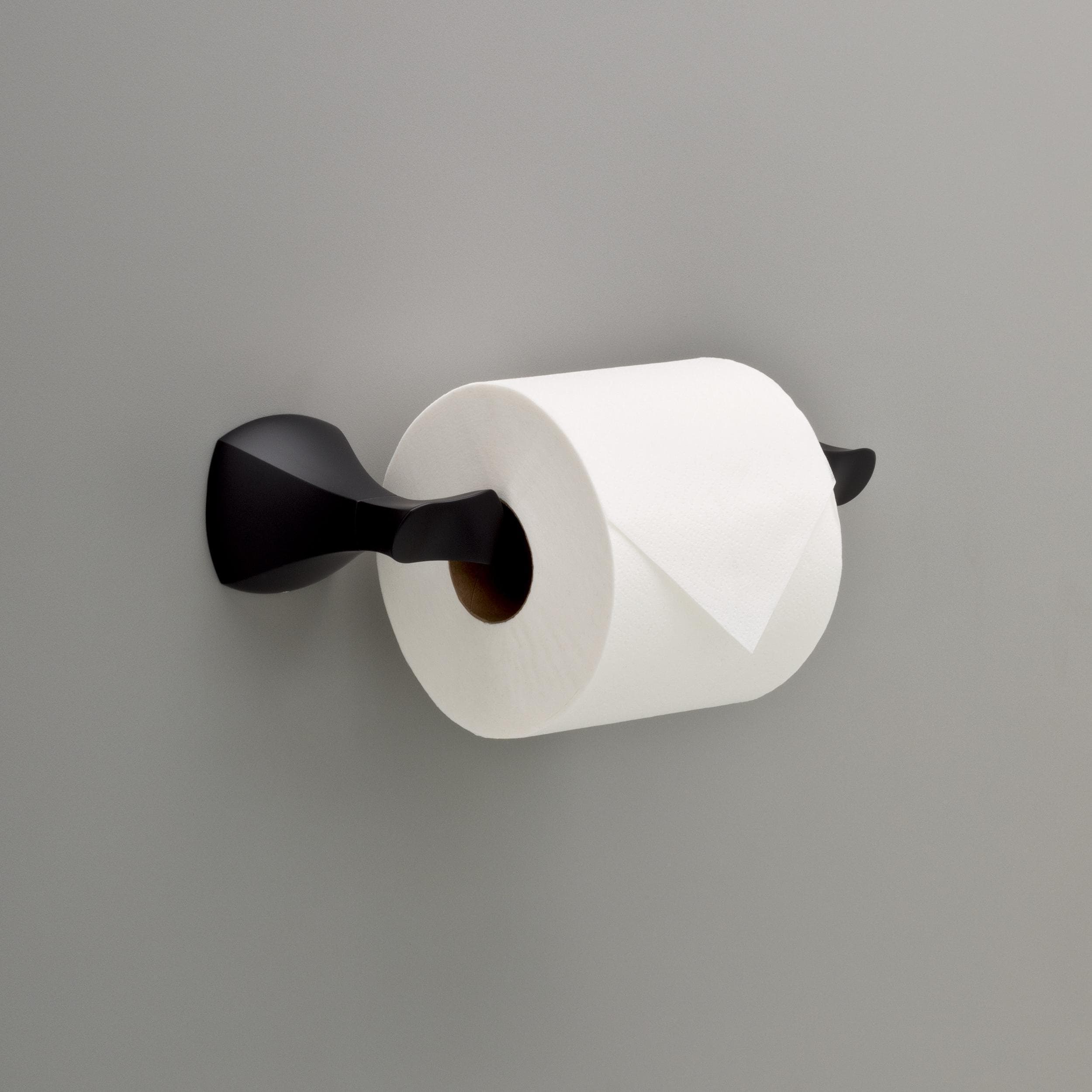 Juego de Accesorios de Baño Decorativos Matte Black de 4 Piezas Delta Sandover - Barra de Toalla, Porta Papel, Argolla de Toalla, Gancho para Bata incluido SAN64-FB-VK