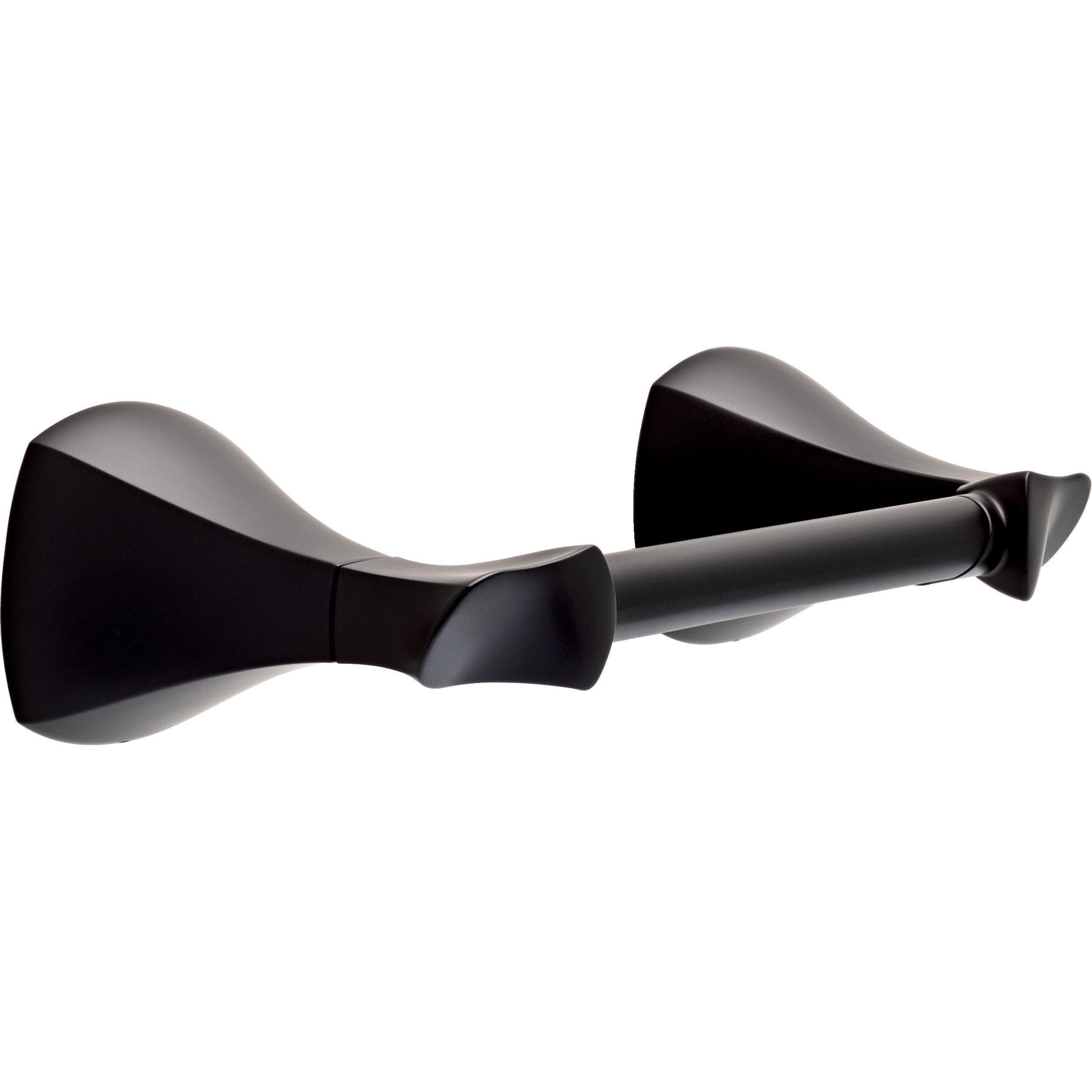 Juego de Accesorios de Baño Decorativos Matte Black de 4 Piezas Delta Sandover - Barra de Toalla, Porta Papel, Argolla de Toalla, Gancho para Bata incluido SAN64-FB-VK