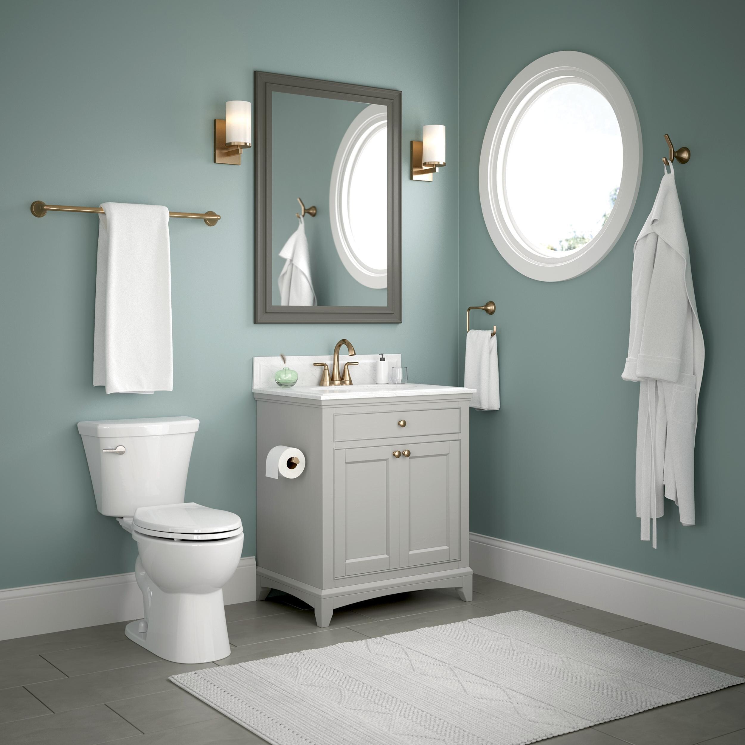 Juego de Accesorios Decorativos para Baño en Bronce Champagne Eldren de 4 Piezas - Porta Papel Higiénico, Argolla para Toallas, Gancho para Batas incluidos ELD64-CZ