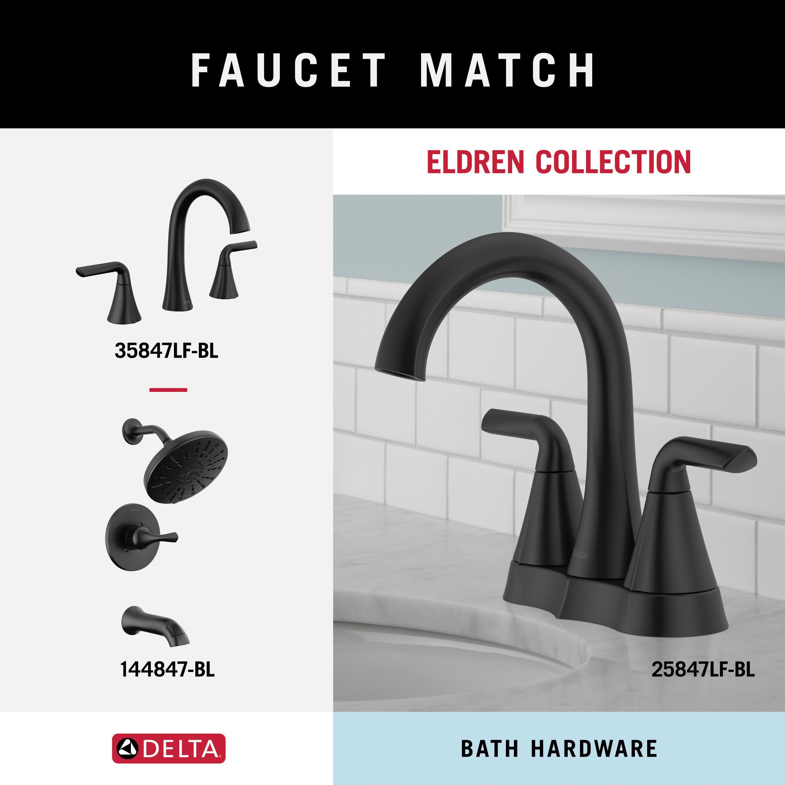 Juego de accesorios decorativos para baño en negro mate Delta Eldren de 4 piezas: Porta papel higiénico, argolla para toallas, gancho para batas incluidos ELD64-MB
