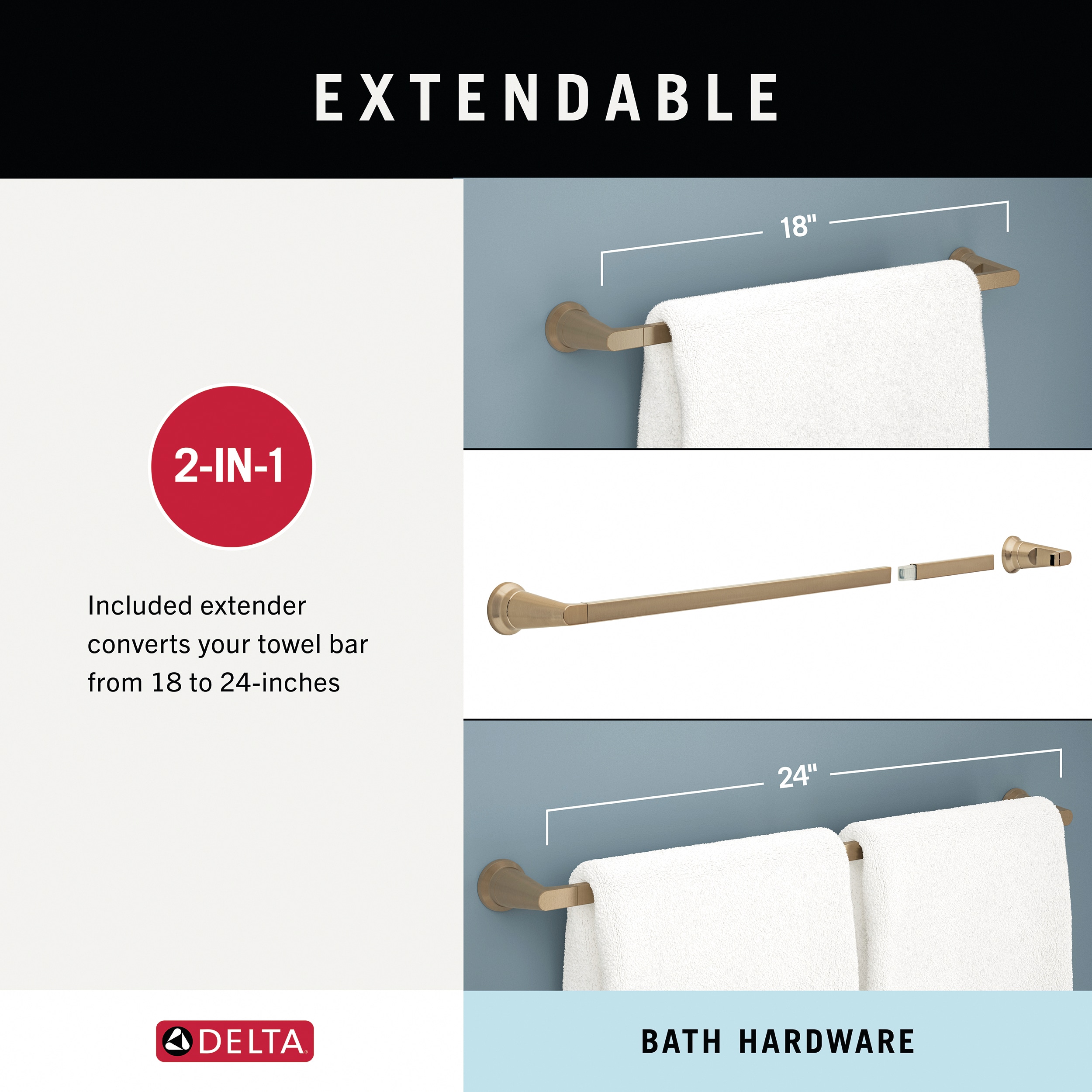 Set de accesorios decorativos para baño en níquel cepillado con tecnología Spotshield de Delta, incluye portarrollos, toallero y gancho para batas (SPR64-BN)