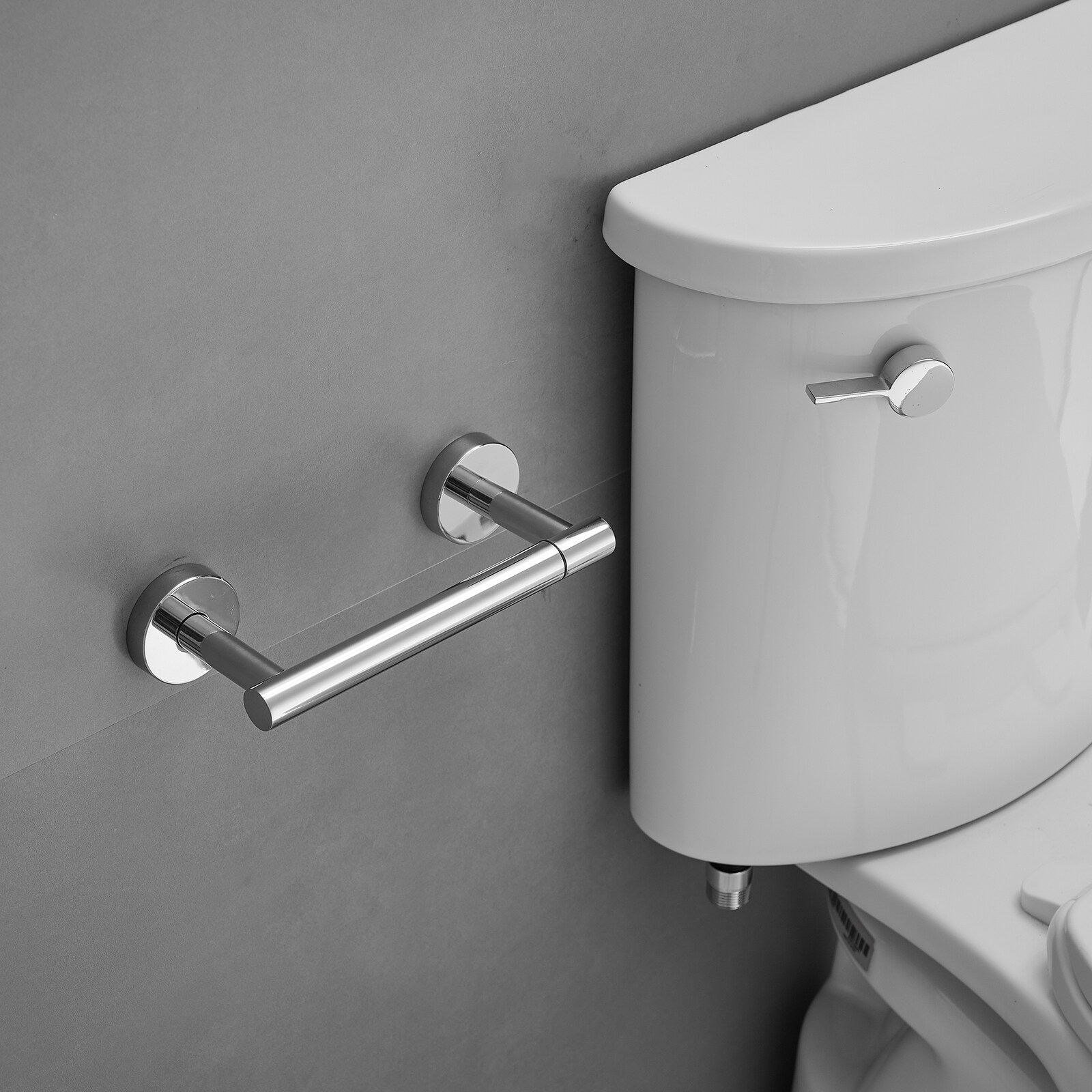 Juego de herrajes para baño decorativo cromado brillante de 2 piezas - Portarrollos de papel higiénico y argolla para toallas incluidos A-91042-B