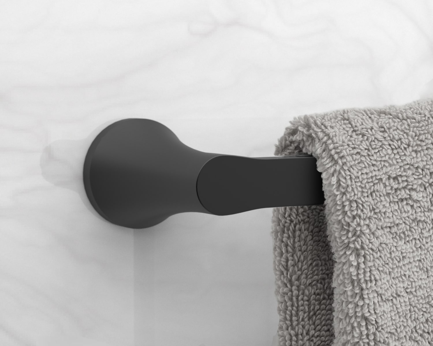 Juego de accesorios decorativos para baño en negro mate de 3 piezas Origin 21: Barra para toallas, argolla para toallas incluidas