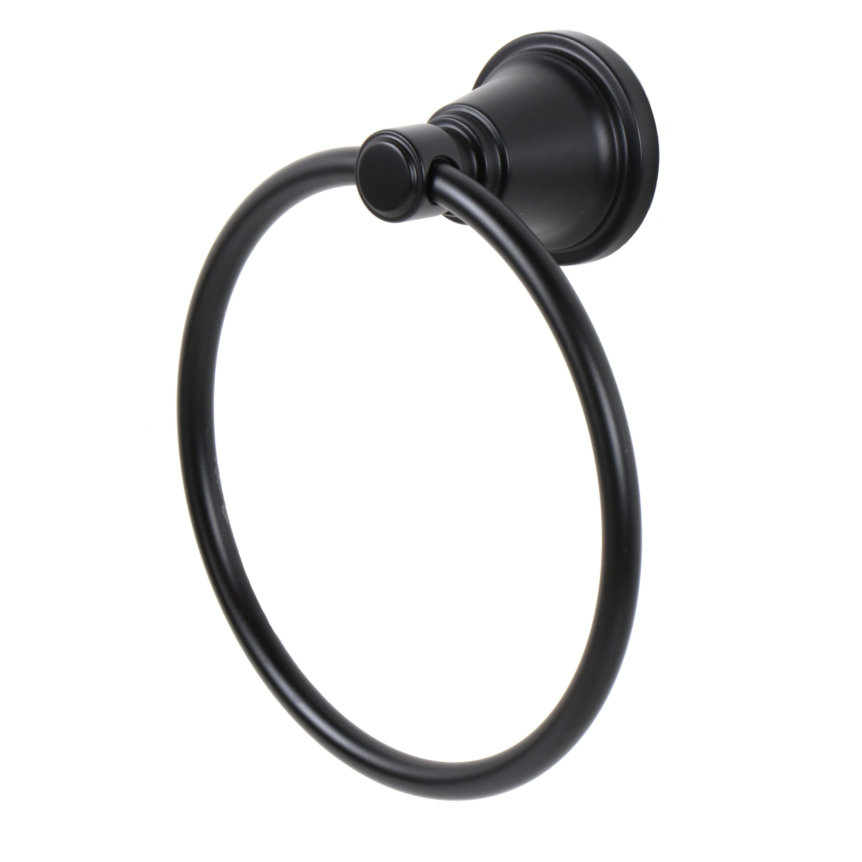 Juego de 3 piezas de accesorios de baño decorativos en negro mate Townley de allen + roth - Barra de toalla, porta papel higiénico, argolla para toalla incluidos BTH-033-R8004-MB