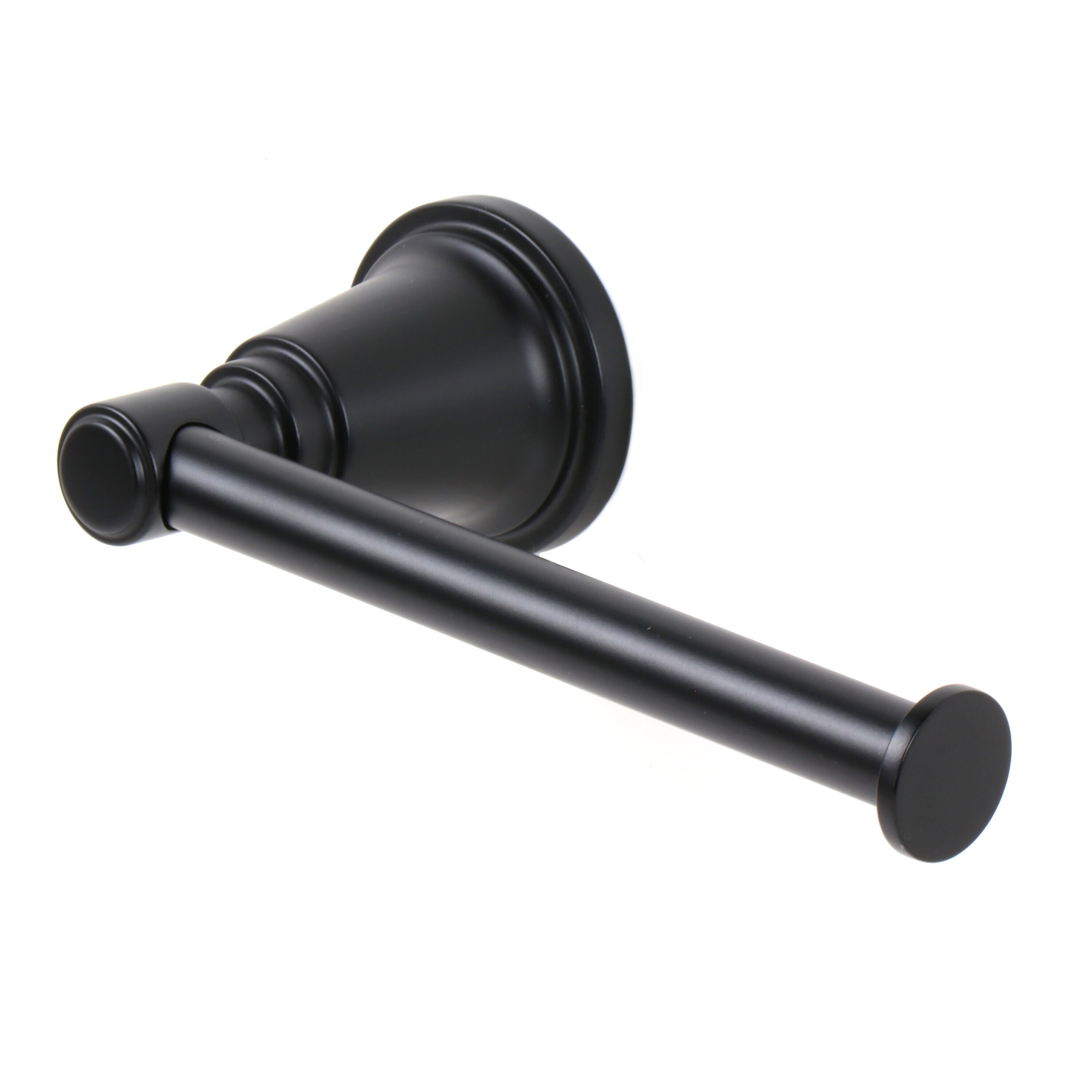 Juego de 3 piezas de accesorios de baño decorativos en negro mate Townley de allen + roth - Barra de toalla, porta papel higiénico, argolla para toalla incluidos BTH-033-R8004-MB