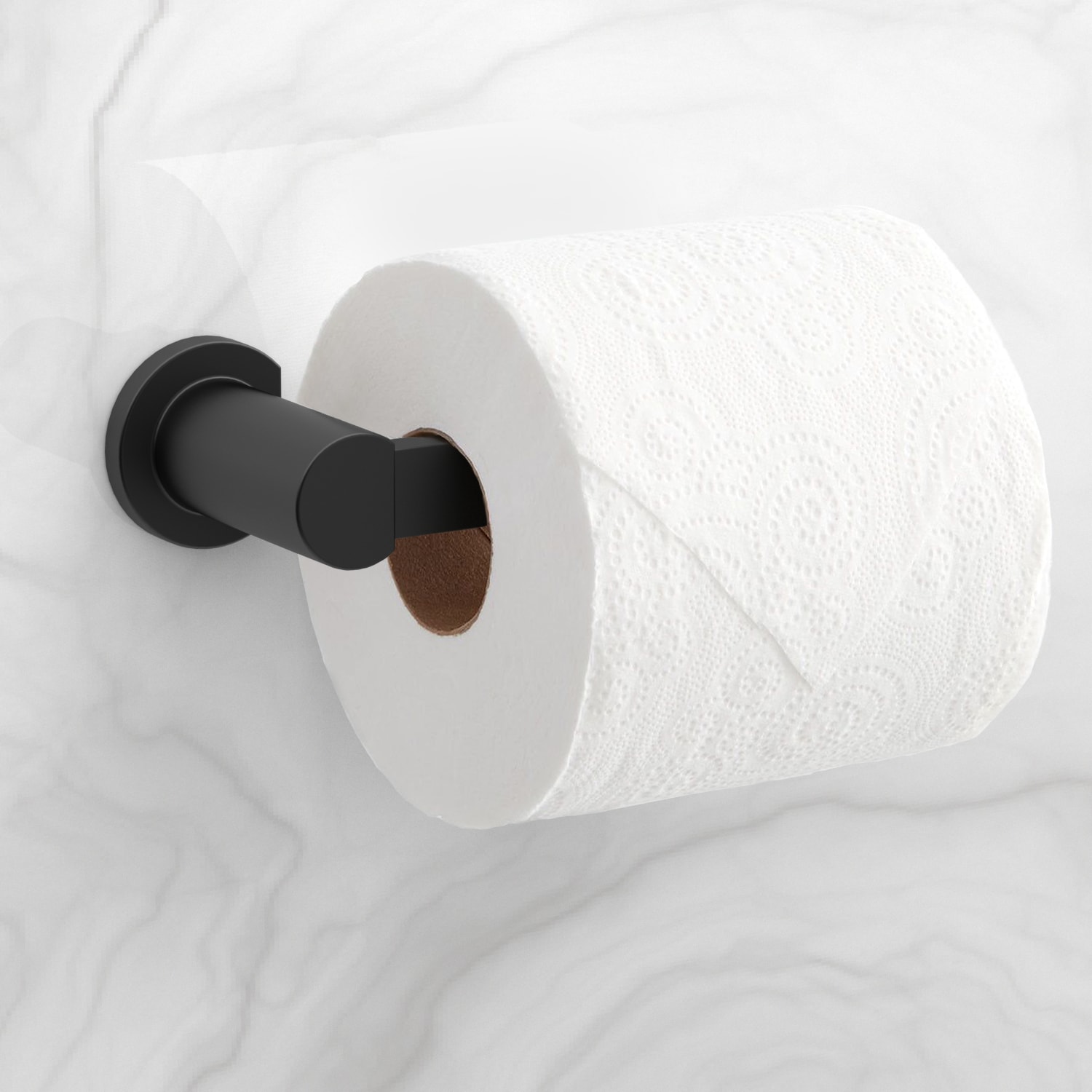 Juego de Accesorios Decorativos para Baño en Negro Mate de 3 Piezas Origen 21 Veda: Barra de Toallas, Porta Papel Higiénico y Argolla de Toallas incluidas BTH-033-R8005-MB