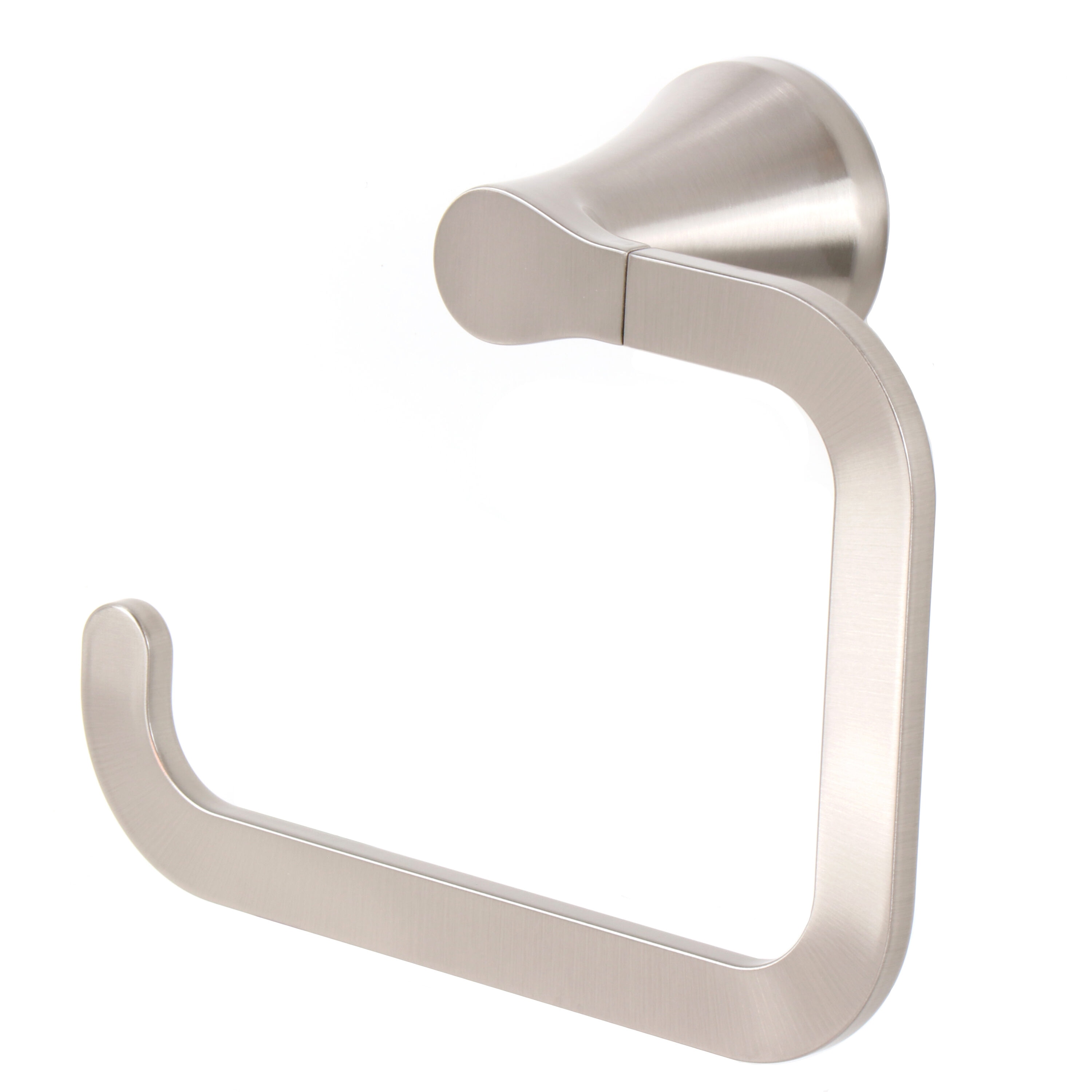 Juego de accesorios decorativos para baño de 3 piezas en níquel cepillado Candace 21: incluye barra para toallas, portarrollos de papel y argolla para toallas, Modelo BTH-033-R8006-BN.