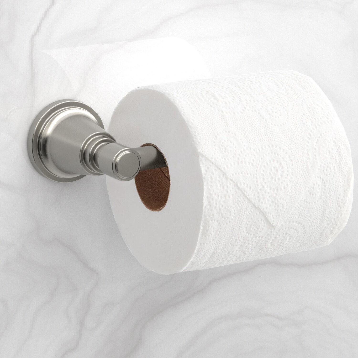Juego de Accesorios de Baño Decorativos Townley en Níquel Cepillado de 3 Piezas de allen + roth: Barra para Toallas, Portarrollos y Argolla para Toallas incluidos¡BTH-033-R8004-BN