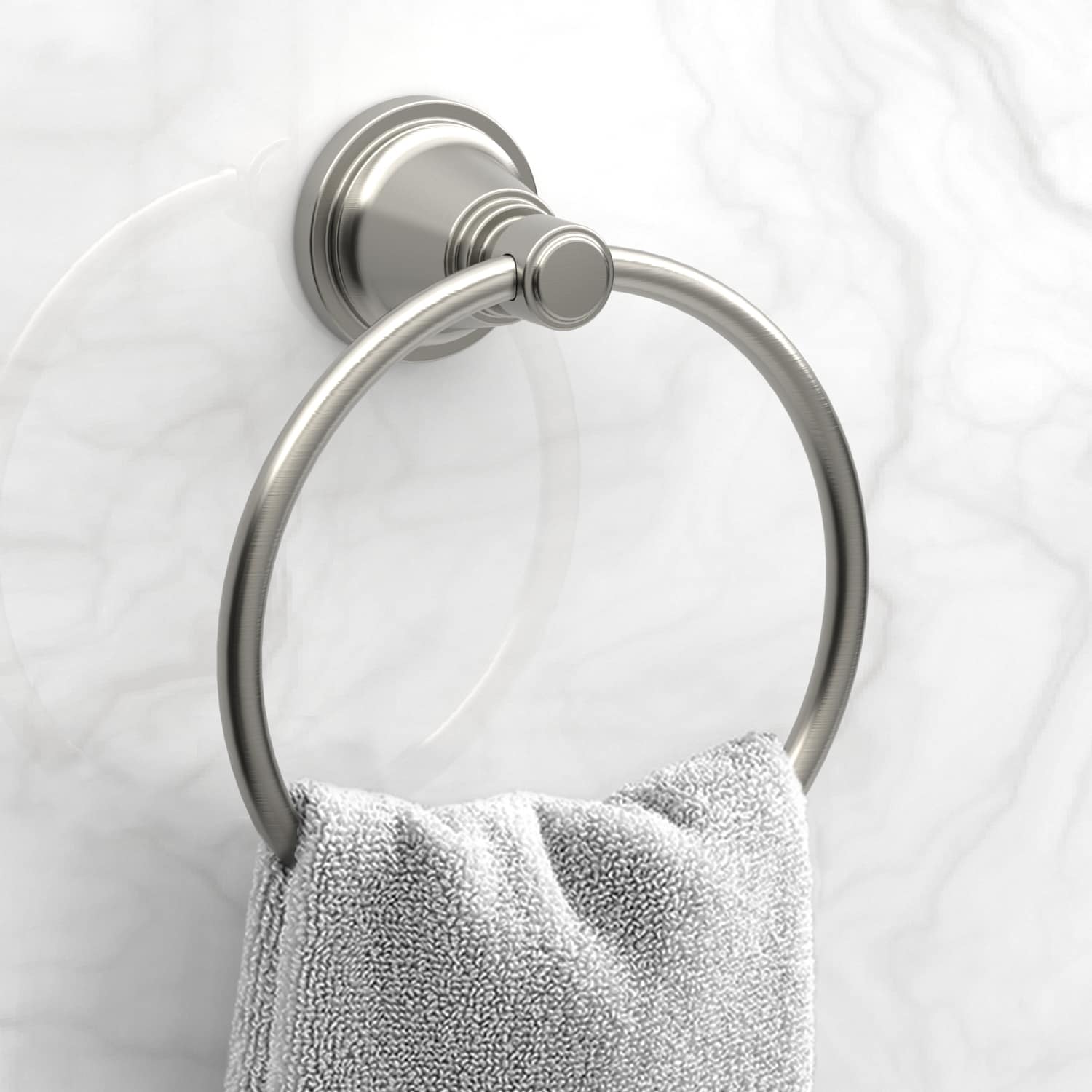 Juego de Accesorios de Baño Decorativos Townley en Níquel Cepillado de 3 Piezas de allen + roth: Barra para Toallas, Portarrollos y Argolla para Toallas incluidos¡BTH-033-R8004-BN