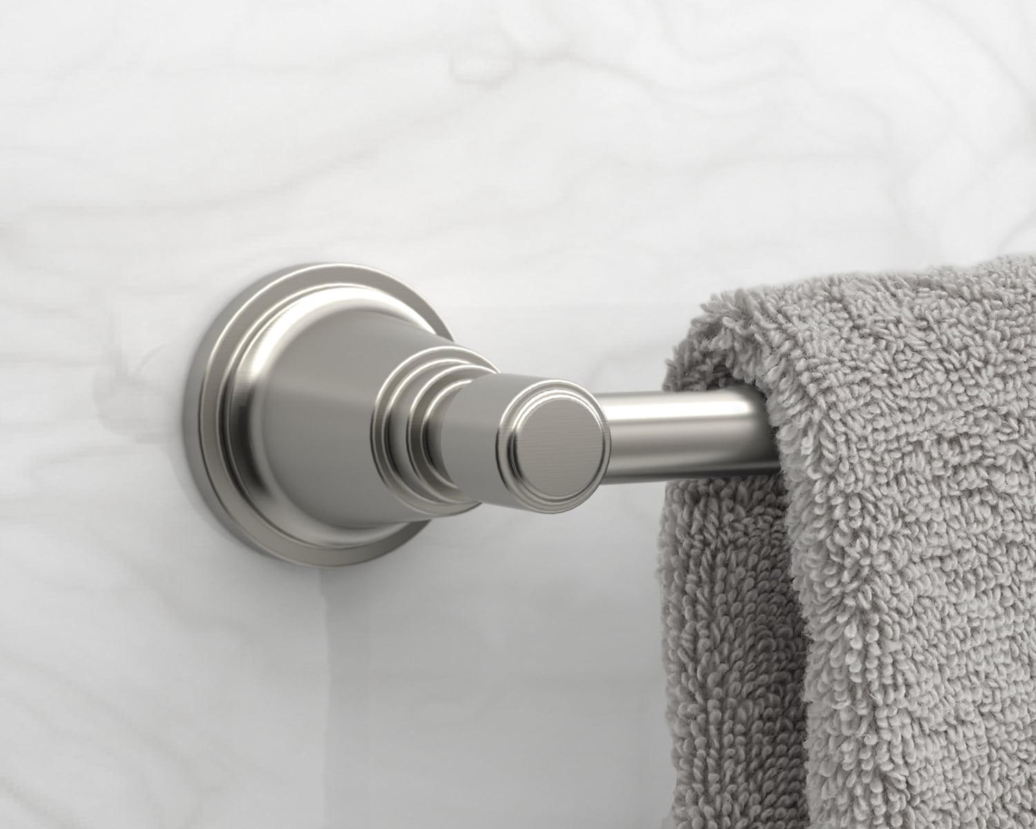 Juego de Accesorios de Baño Decorativos Townley en Níquel Cepillado de 3 Piezas de allen + roth: Barra para Toallas, Portarrollos y Argolla para Toallas incluidos¡BTH-033-R8004-BN
