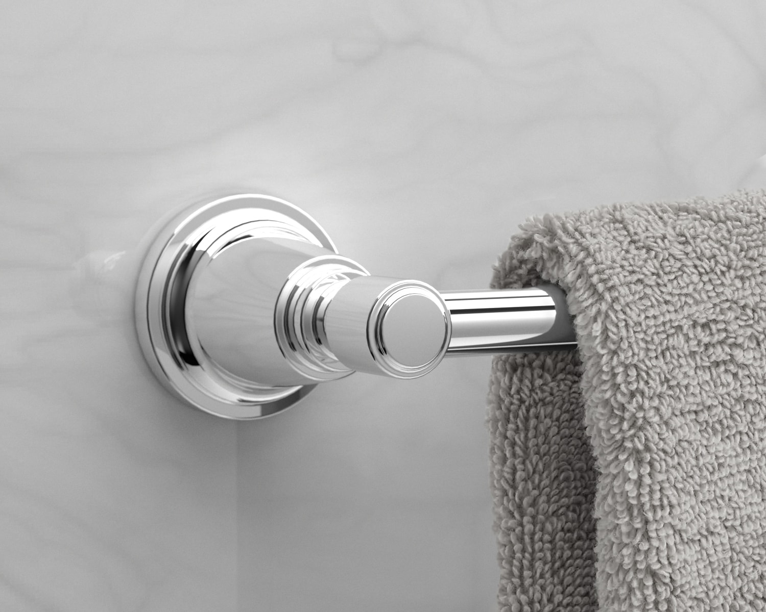 Juego de accesorios decorativos para baño Townley Chrome de 3 piezas de allen + roth: barra para toallas, porta papel higiénico y anillo para toallas. Incluye BTH-033-R8004-CH.