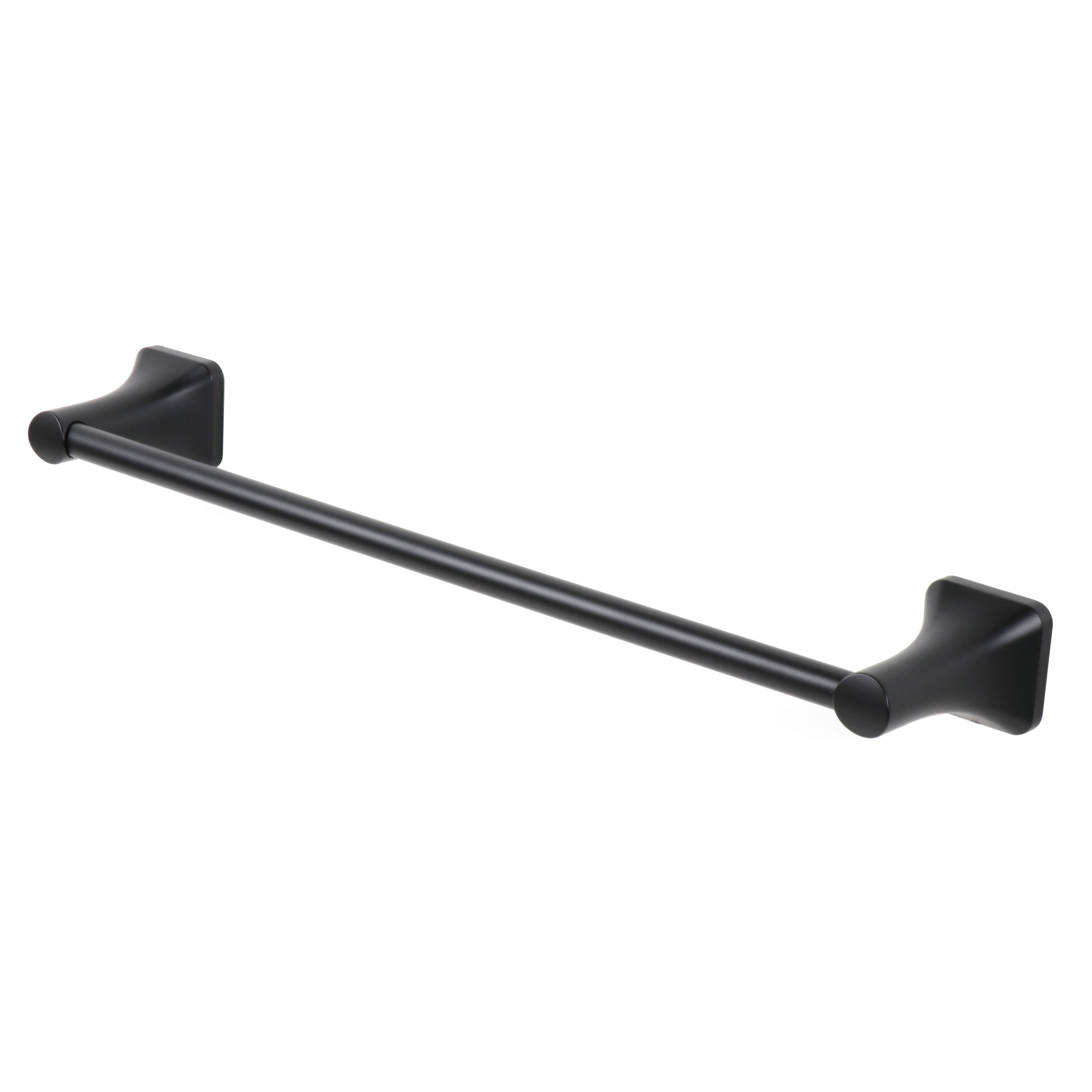 Juego de accesorios para baño decorativos en negro mate de 3 piezas Dunmore de allen + roth: barra de toallas, portarrollos y argolla para toallas (Incluido BTH-033-R8003-MB)
