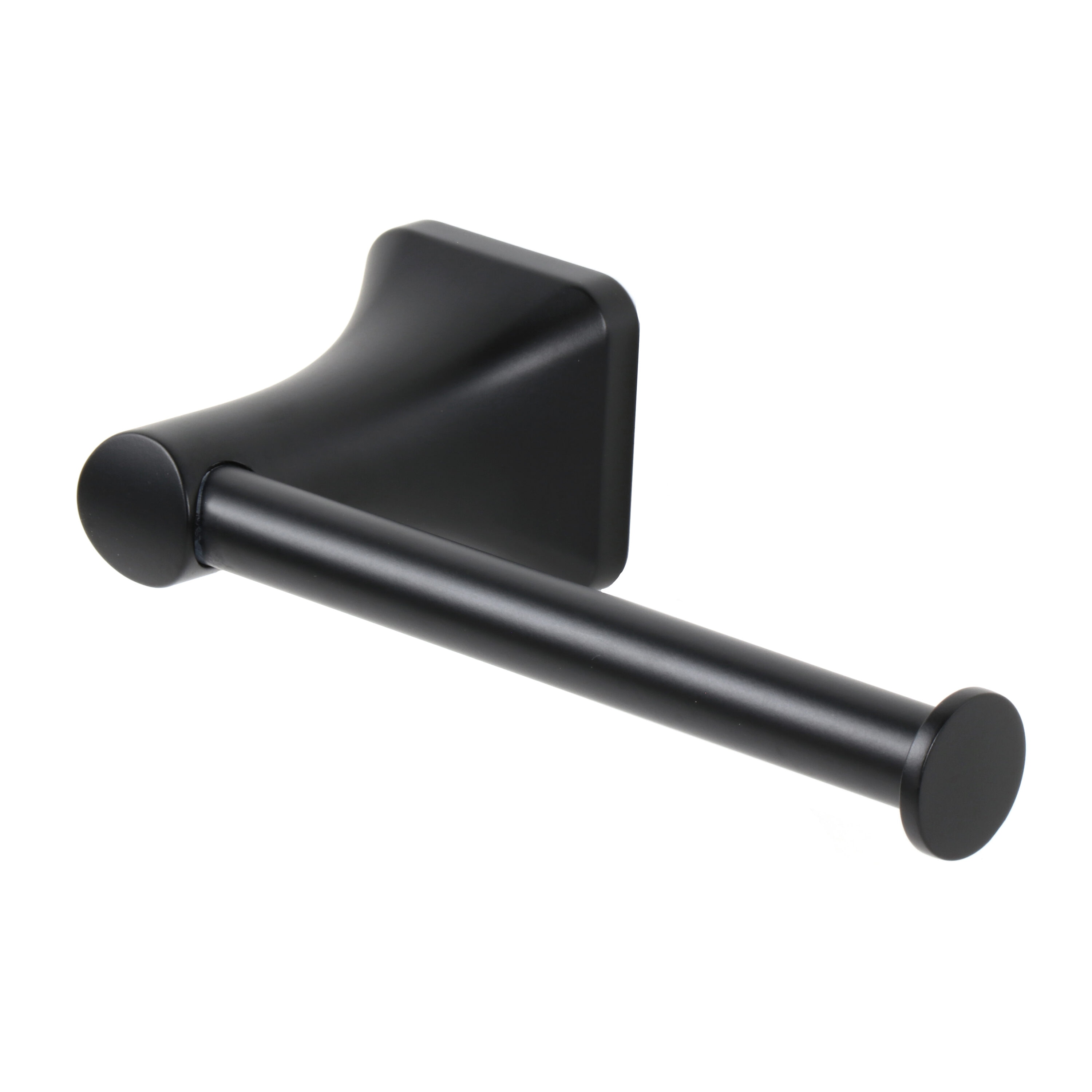 Juego de accesorios para baño decorativos en negro mate de 3 piezas Dunmore de allen + roth: barra de toallas, portarrollos y argolla para toallas (Incluido BTH-033-R8003-MB)