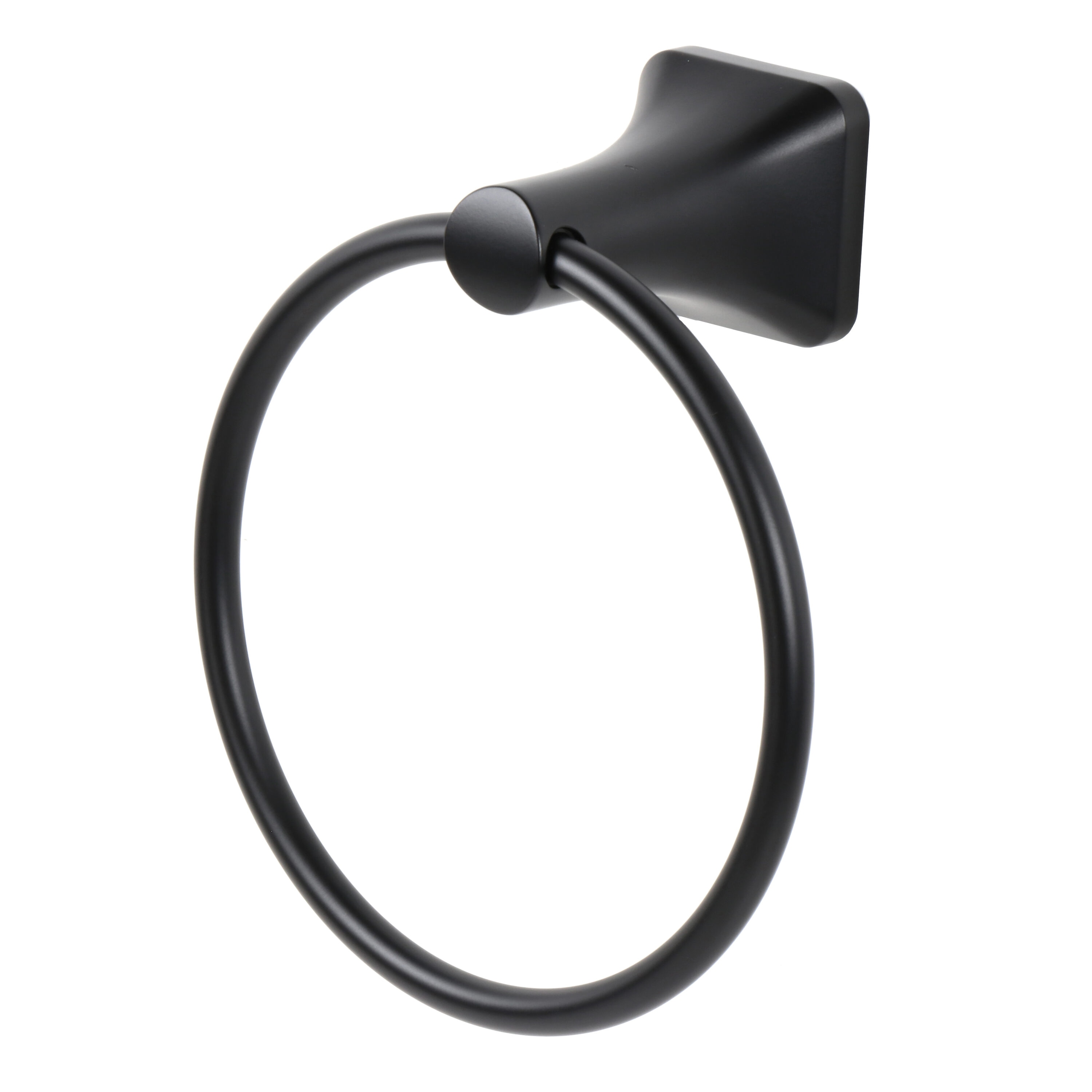 Juego de accesorios para baño decorativos en negro mate de 3 piezas Dunmore de allen + roth: barra de toallas, portarrollos y argolla para toallas (Incluido BTH-033-R8003-MB)