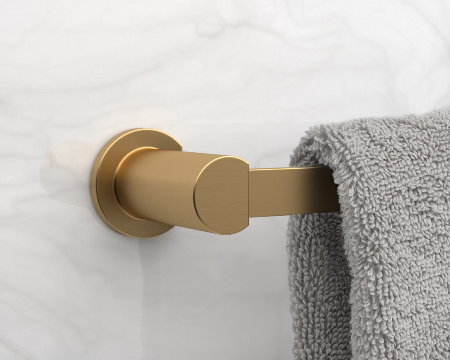 Juego de herrajes para baño decorativo Veda Gold de 3 piezas Origin 21 - Barra para toallas, portapapel y argolla para toallas incluidos
