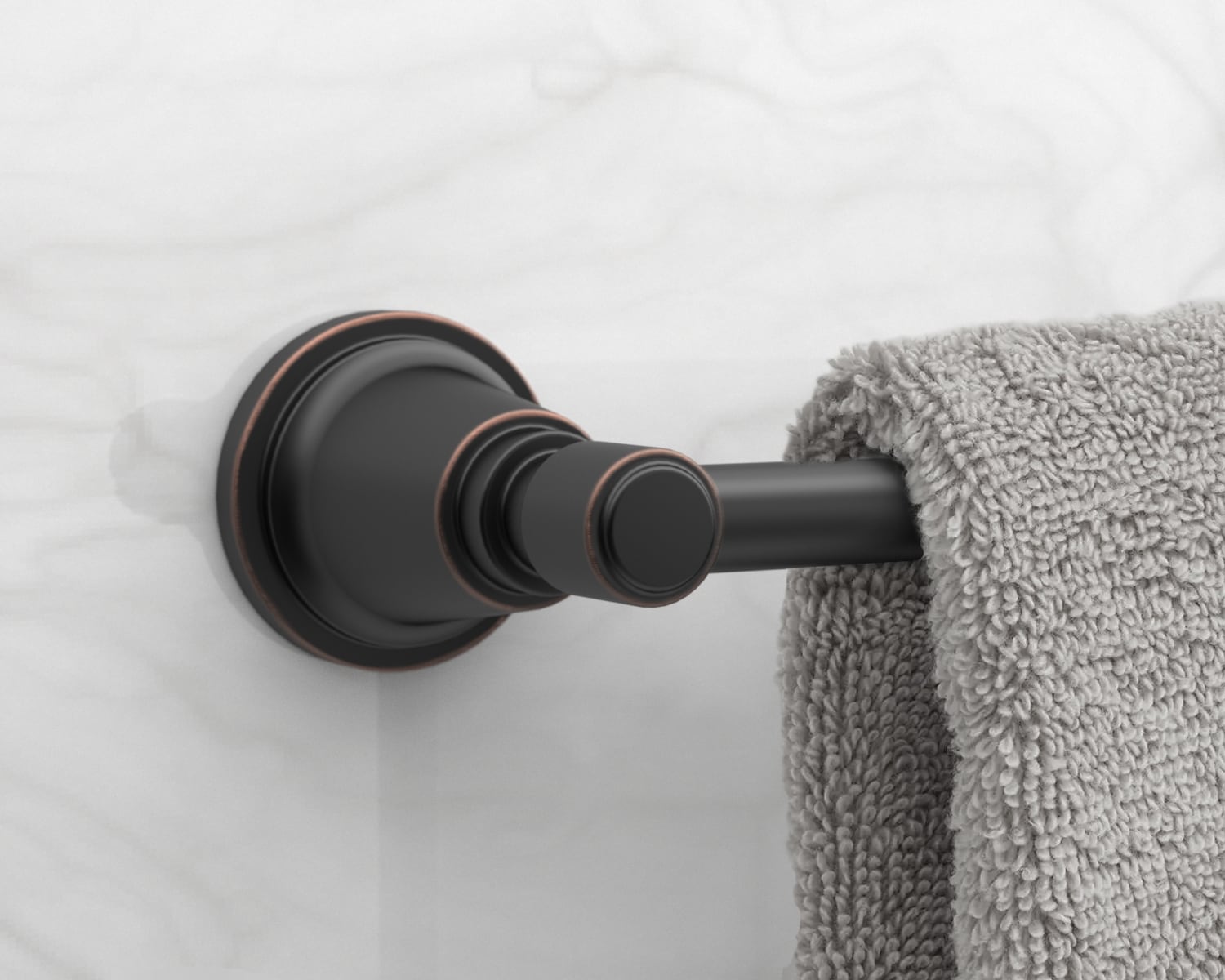 Set de Baño Decorativo de 3 Piezas en Bronce Envejecido Townley por allen + roth - Barra de Toallas, Portarrollos de Papel y Argolla para Toallas incluidos BTH-033-R8004-ORB
