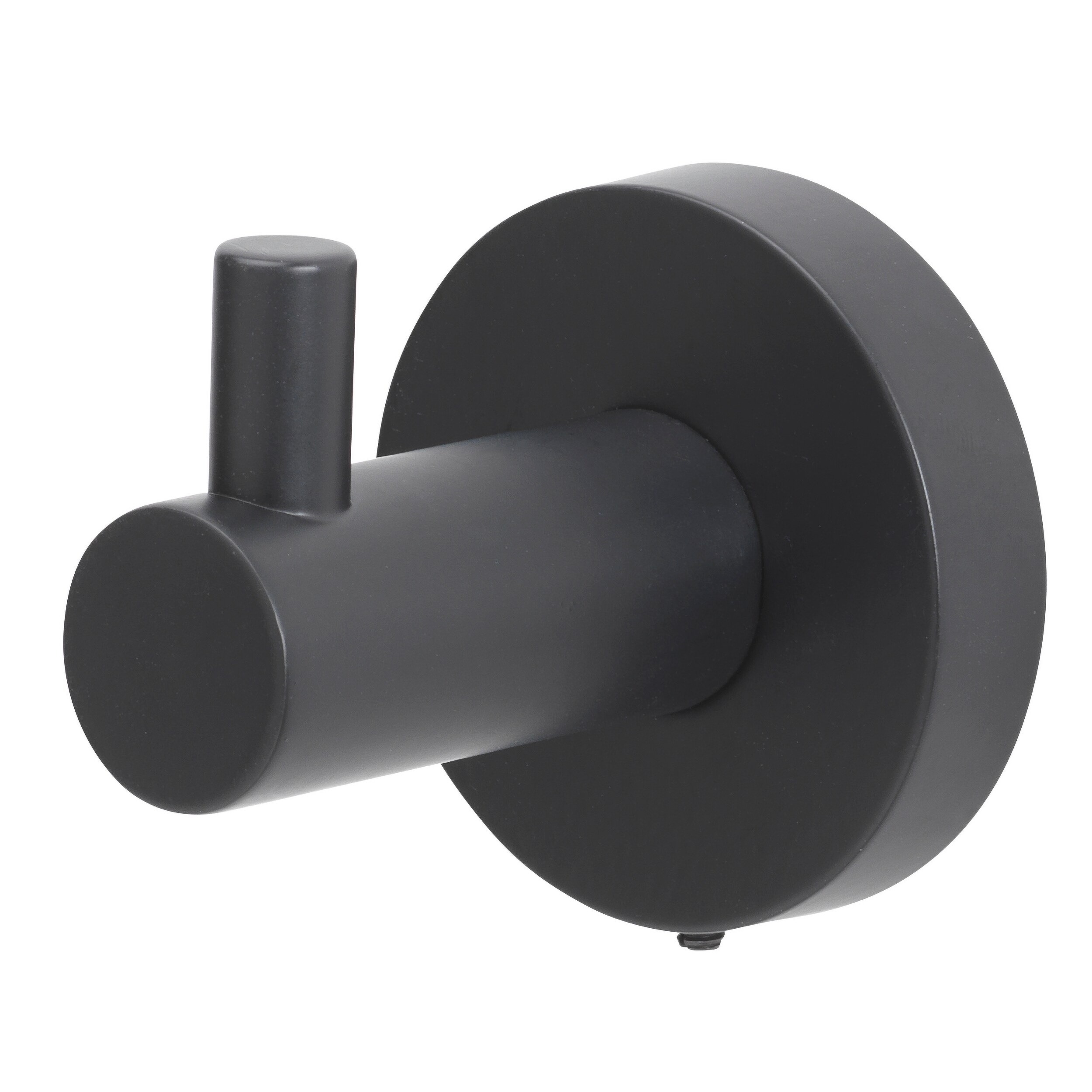 Juego de accesorios de baño decorativos en negro mate Grayford de 4 piezas: barra para toallas, porta papel higiénico, anillo para toallas, gancho para batas incluido.