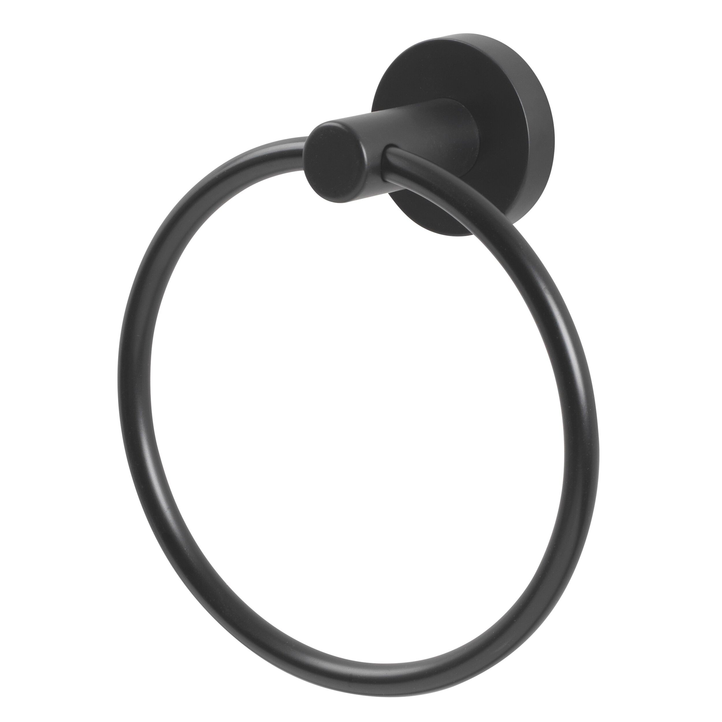 Juego de accesorios de baño decorativos en negro mate Grayford de 4 piezas: barra para toallas, porta papel higiénico, anillo para toallas, gancho para batas incluido.