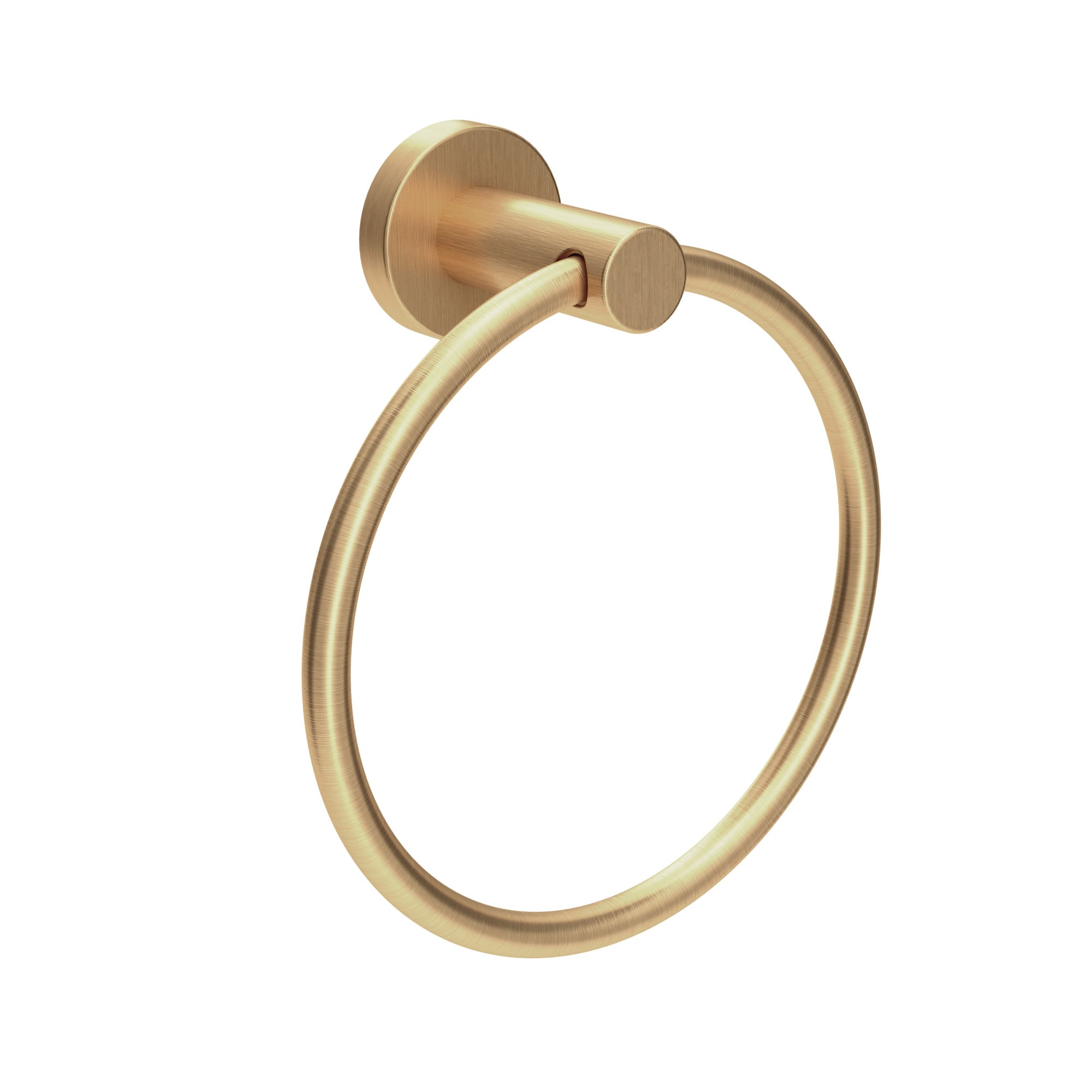 Set de accesorios de baño decorativos Symmons de 4 piezas en bronce cepillado Dia: barra de toallas, porta papel higiénico, argolla de toallas y colgador de batas incluidos.