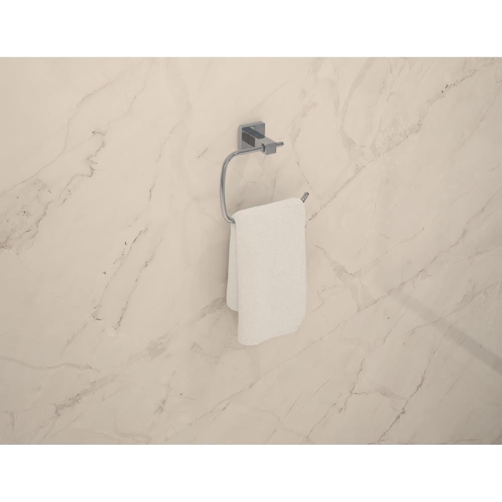 Set de accesorios de baño decorativos de cromo pulido de 4 piezas de Symmons: barra de toalla, porta papel higiénico, anillo de toalla y gancho para bata incluidos 36AC-BUNDLE