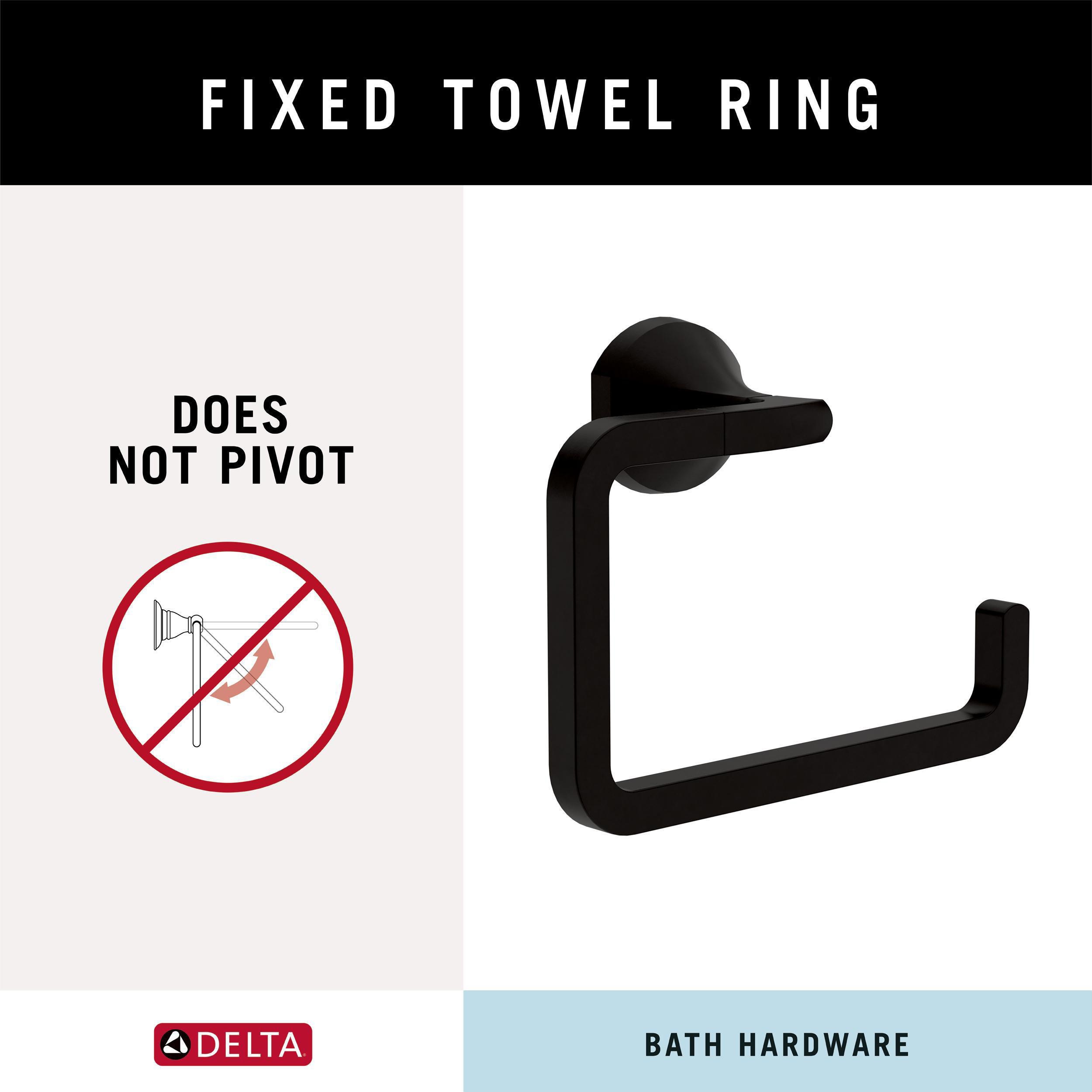 Juego de accesorios para baño decorativos en negro mate Delta de 3 piezas - Barra de toalla, porta papel higiénico, argolla de toalla, incluido ARC63-MB