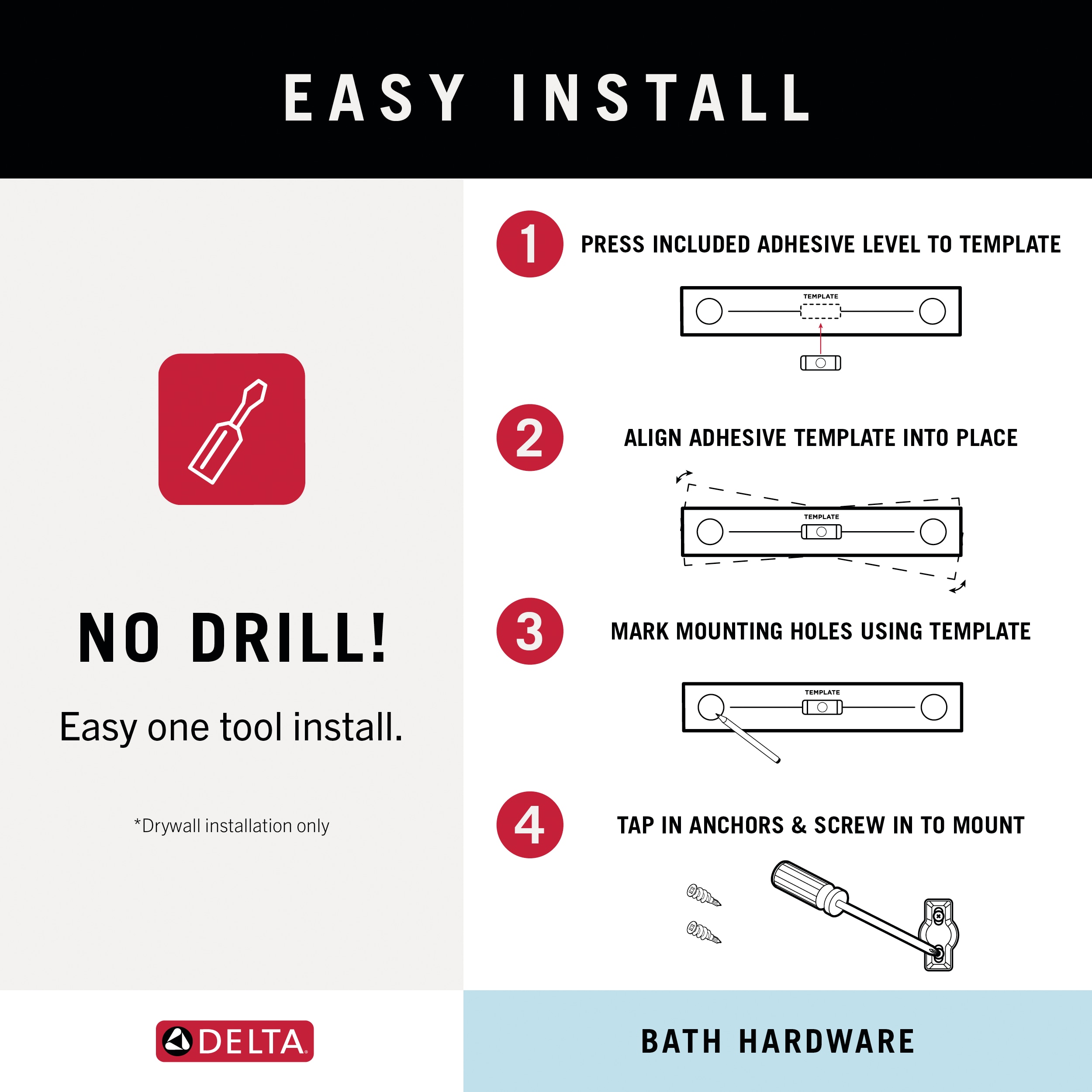 Juego de accesorios para baño decorativos en negro mate Delta de 3 piezas - Barra de toalla, porta papel higiénico, argolla de toalla, incluido ARC63-MB