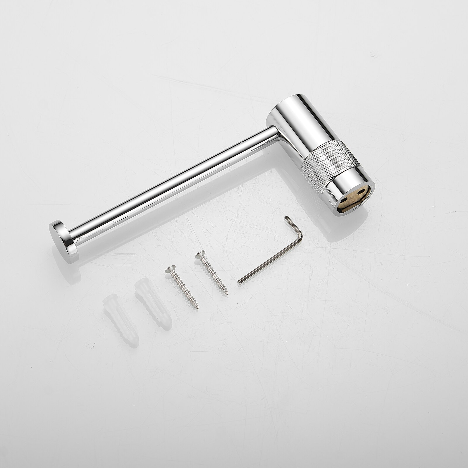 Juego de accesorios de baño decorativos de 4 piezas en cromo pulido - Barra de toalla, portarrollos y gancho para batas incluidos A-91056-C