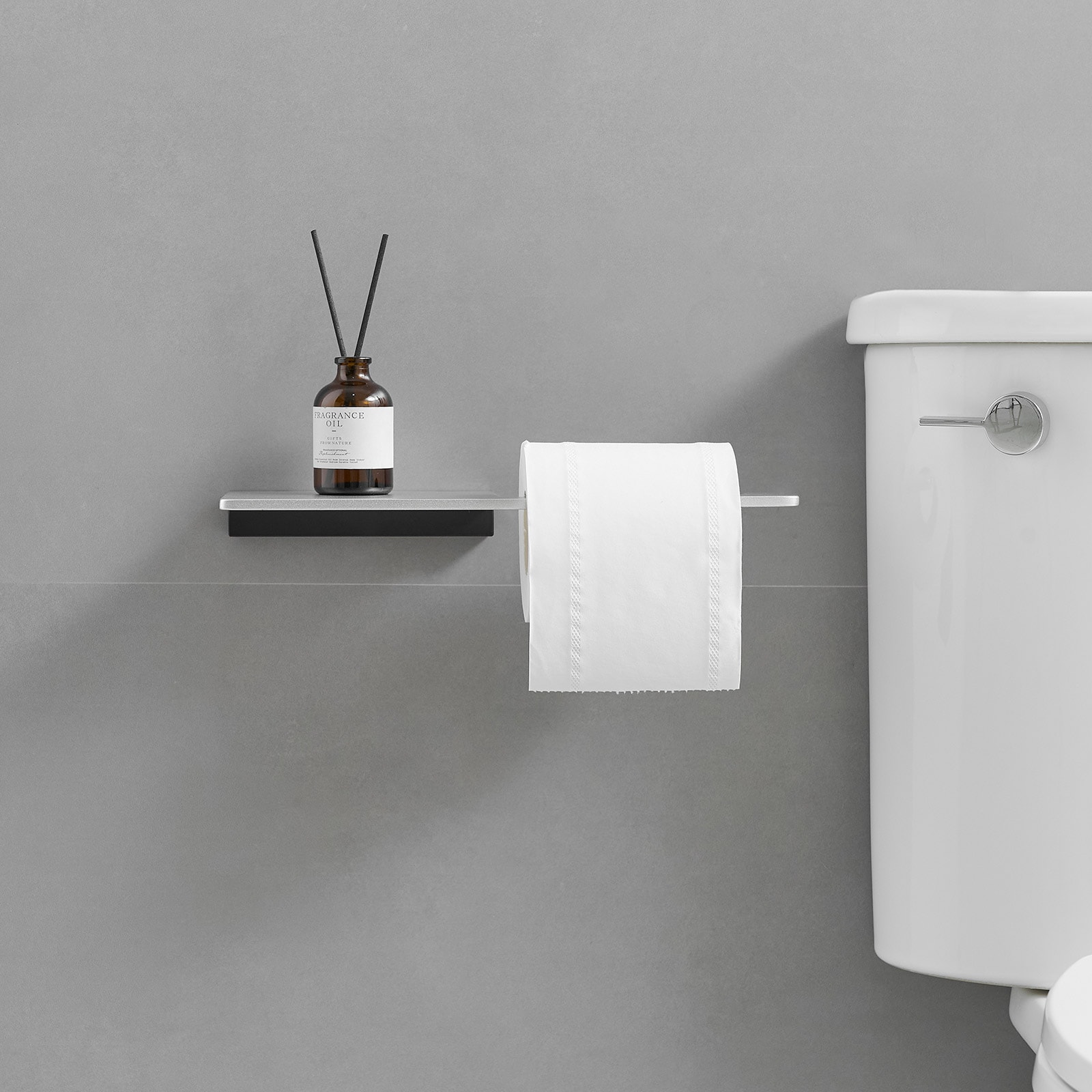 Juego de accesorios decorativos para baño de 4 piezas negro y níquel: barra de toallas, porta papel higiénico y gancho para batas incluidos A-91065-B.