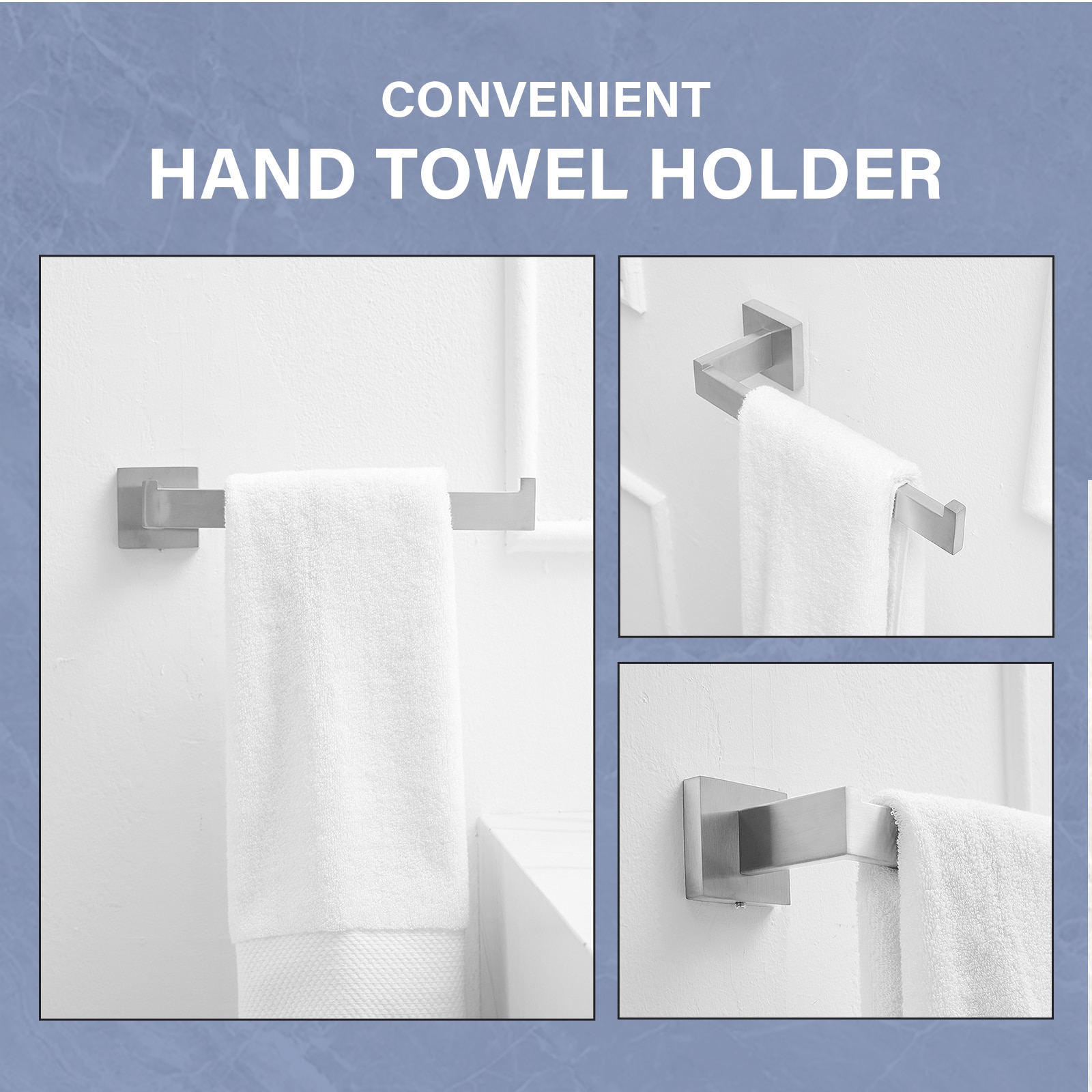 Juego de accesorios de baño decorativos de níquel cepillado de 4 piezas - Incluye barra de toalla, portarrollos de papel higiénico y gancho para bata A-91012-4-N