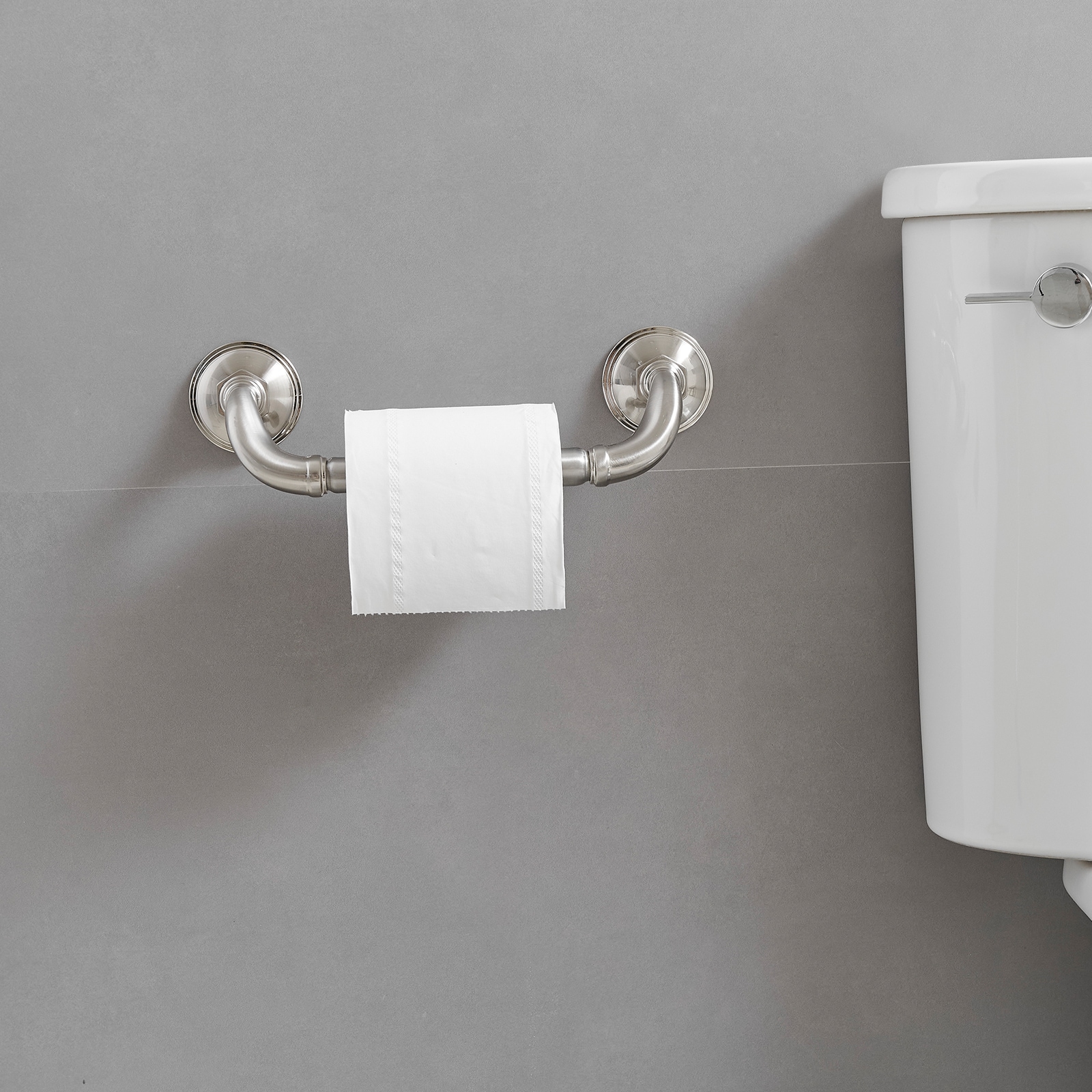 Juego de accesorios decorativos para baño de níquel cepillado de 4 piezas: barra de toalla, porta papel higiénico y gancho para batas incluidos A-91067-N