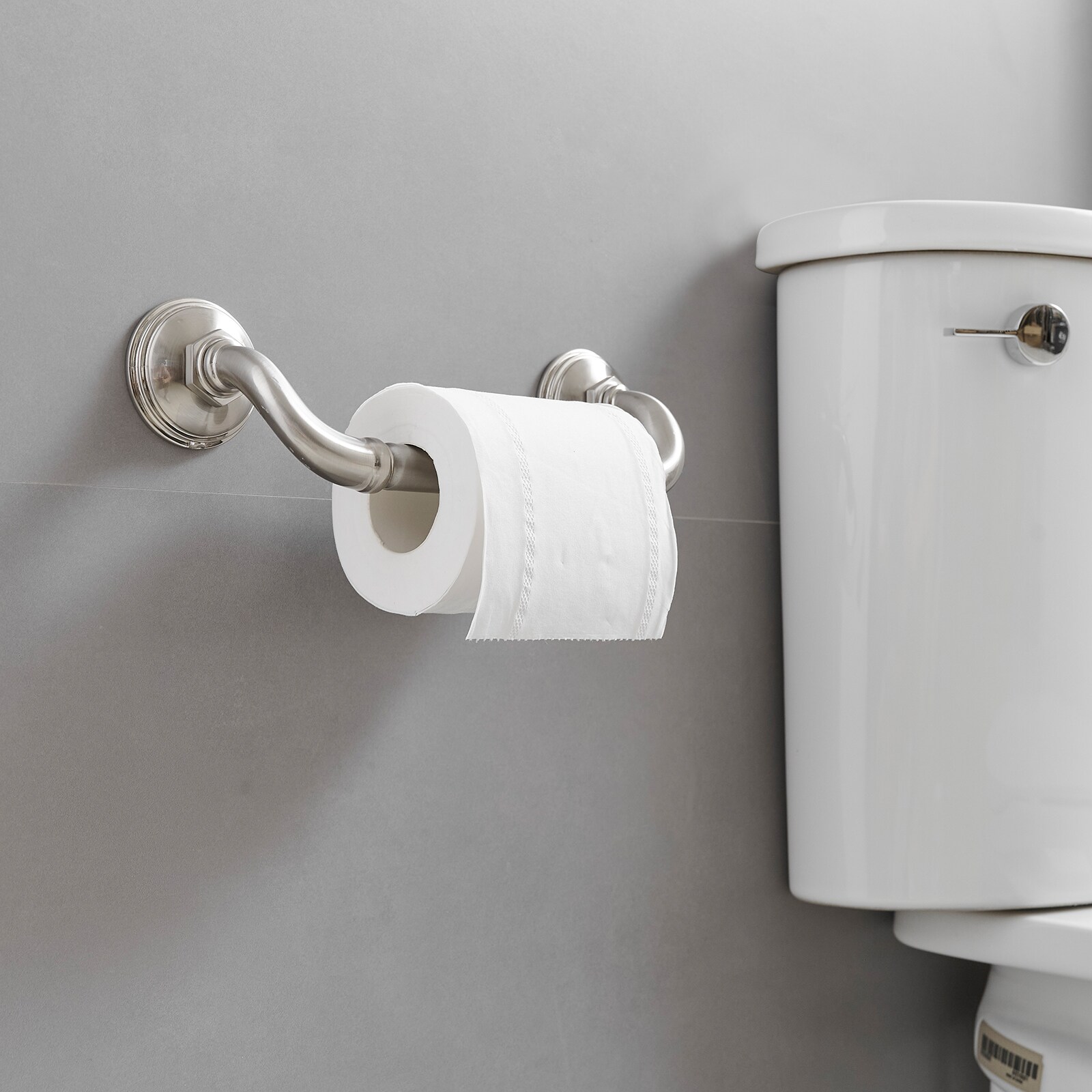 Juego de accesorios decorativos para baño de níquel cepillado de 4 piezas: barra de toalla, porta papel higiénico y gancho para batas incluidos A-91067-N