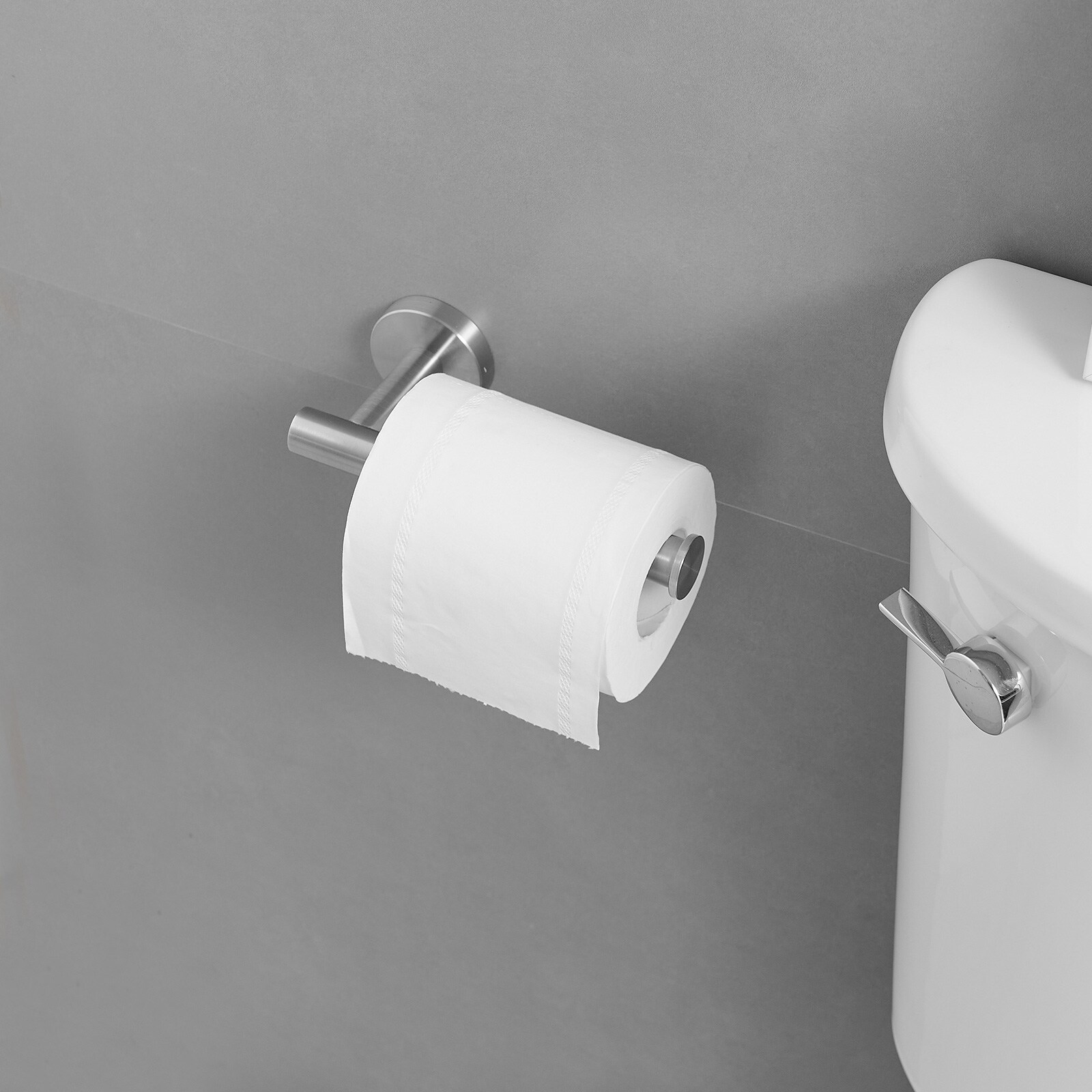 Juego de Accesorios de Baño Decorativos de Níquel Cepillado de 4 Piezas Incluye Portarrollos de Papel Higiénico, Toallero, y Gancho para Bata