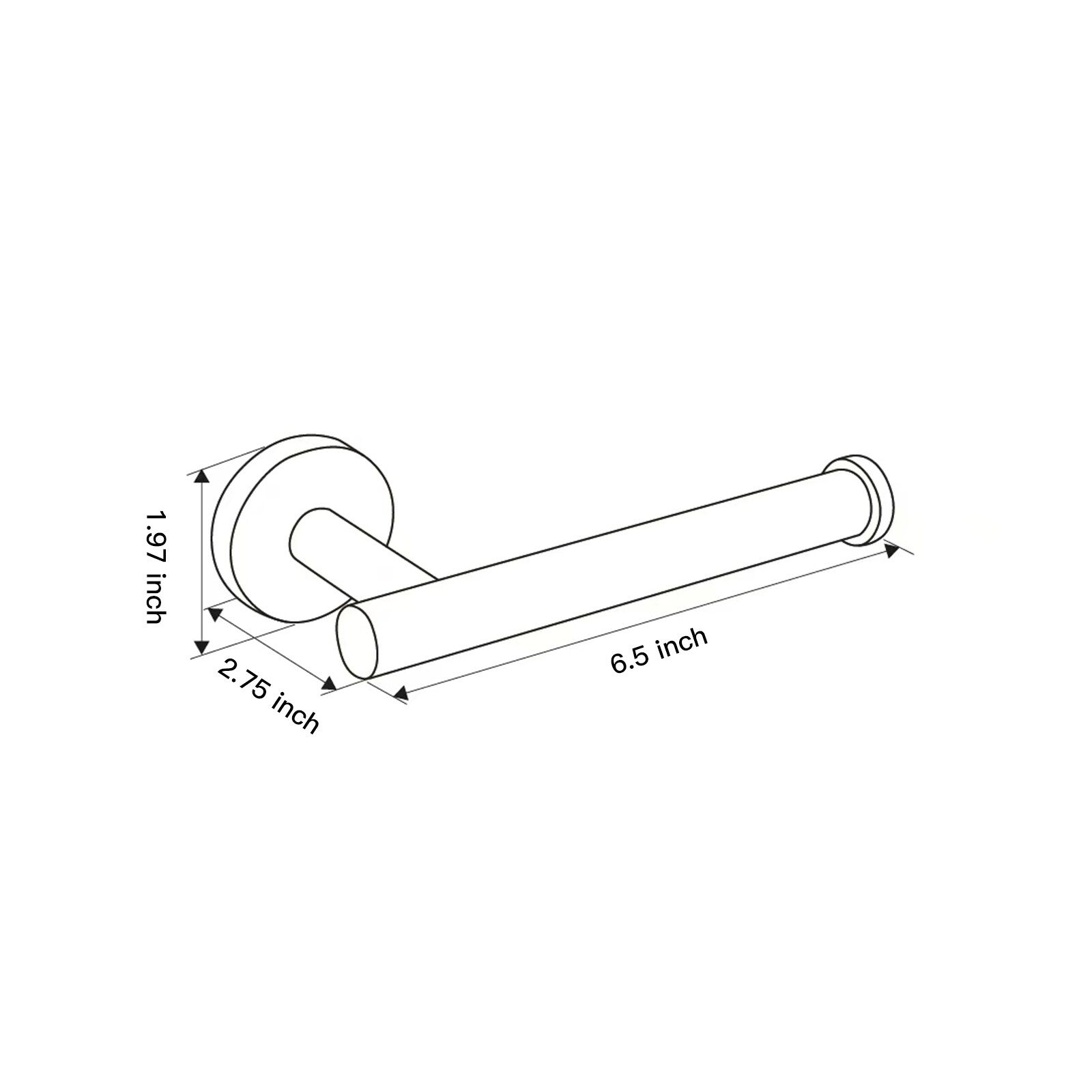 Juego de Accesorios de Baño Decorativos Negro y Dorado de 3 Piezas - Barra de Toallas, Porta Papel Higiénico y Gancho para Batas Incluidos A-91062-GBK-3