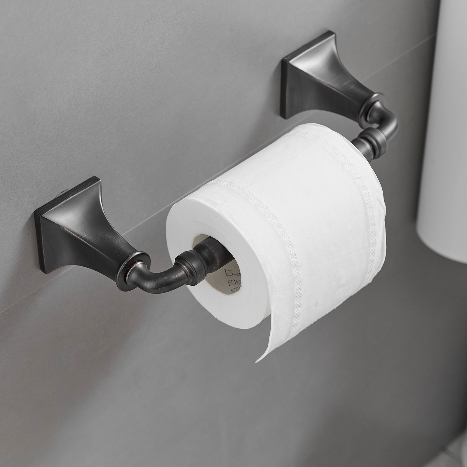 Juego de Accesorios para Baño en Bronce Frotado con Aceite de 4 Piezas - Barra de Toallas, Porta Papel Higiénico, Gancho para Batas incluido A-91068-ORB