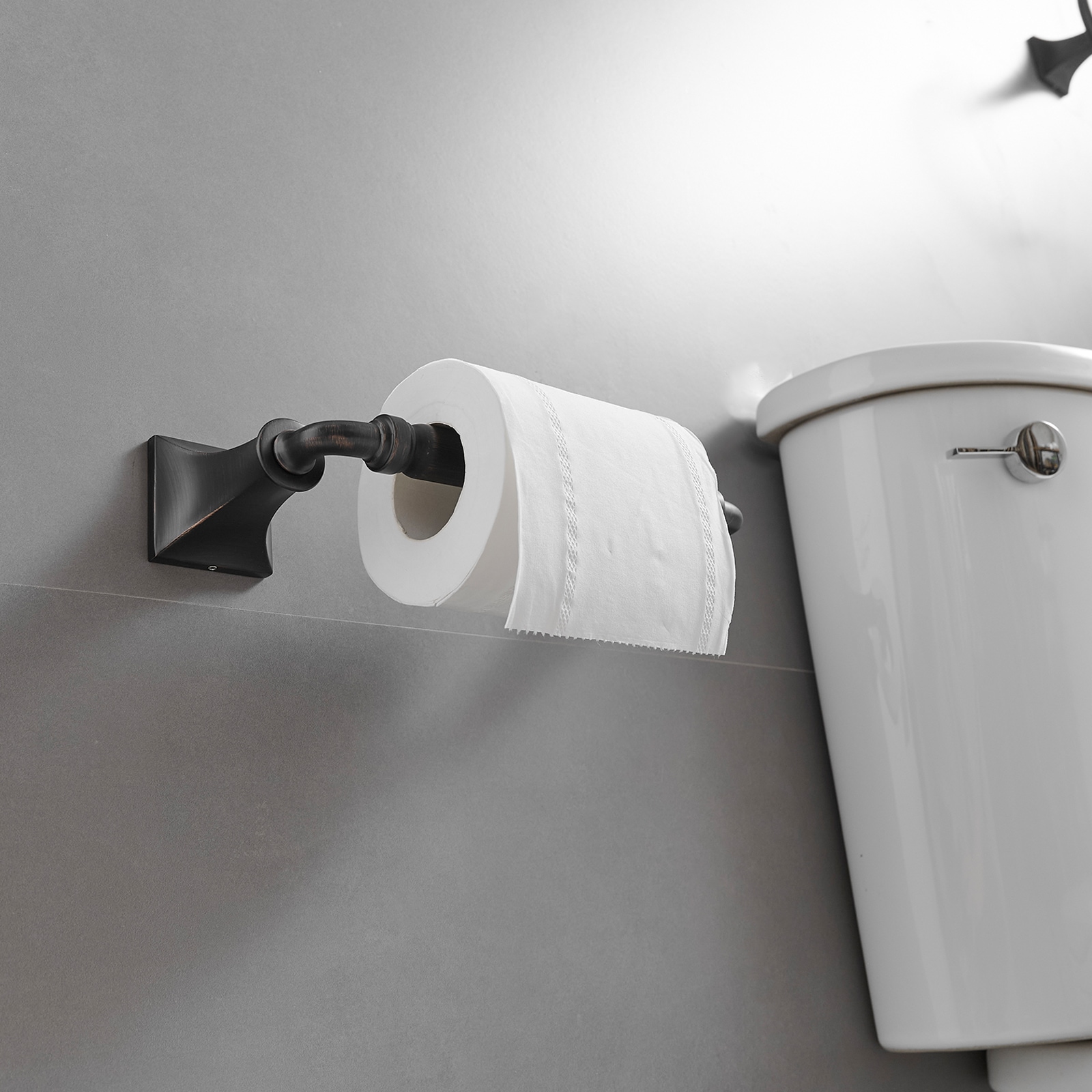 Juego de Accesorios para Baño en Bronce Frotado con Aceite de 4 Piezas - Barra de Toallas, Porta Papel Higiénico, Gancho para Batas incluido A-91068-ORB