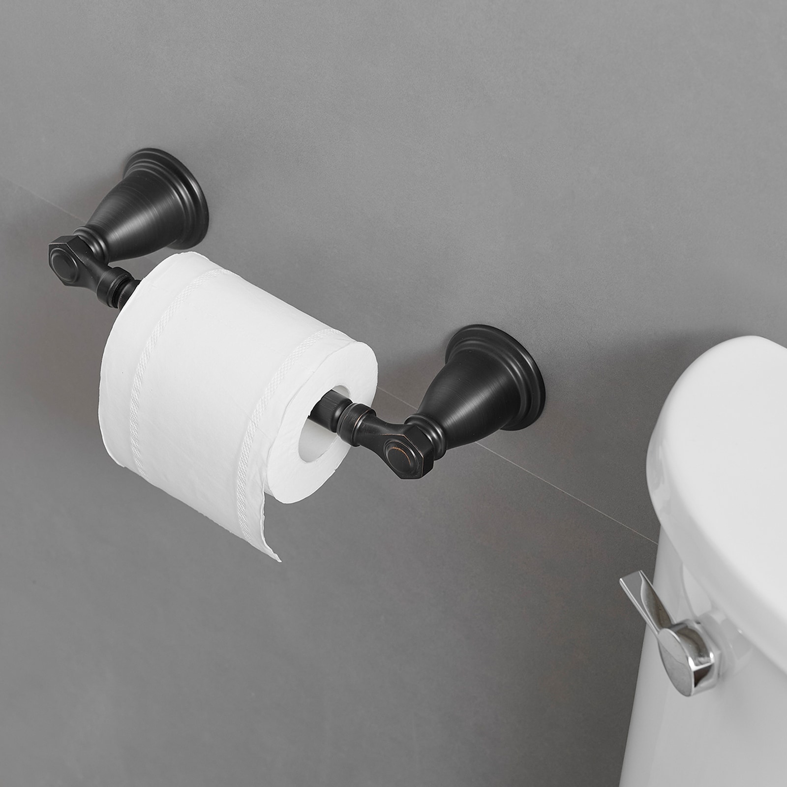 Juego de 4 piezas de Accesorios Decorativos para Baño en Bronce Frotado con Aceite - Barra de Toalla, Porta Papel Higiénico, Gancho para Batas incluidos A-91066-ORB