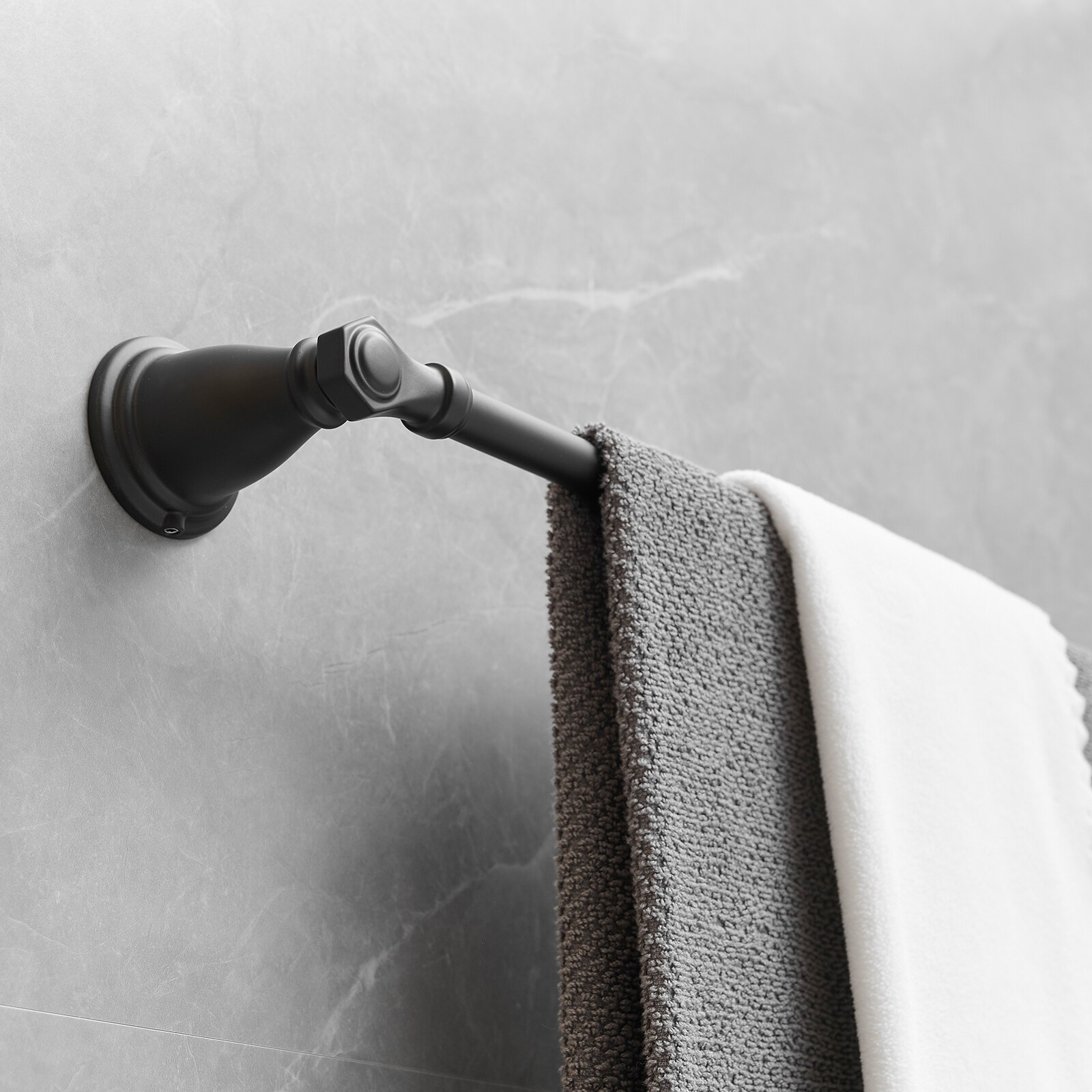 Juego de accesorios de baño decorativos en negro mate de 4 piezas: Barra de toallas, portarrollos, gancho de batas incluidos A-91066-B