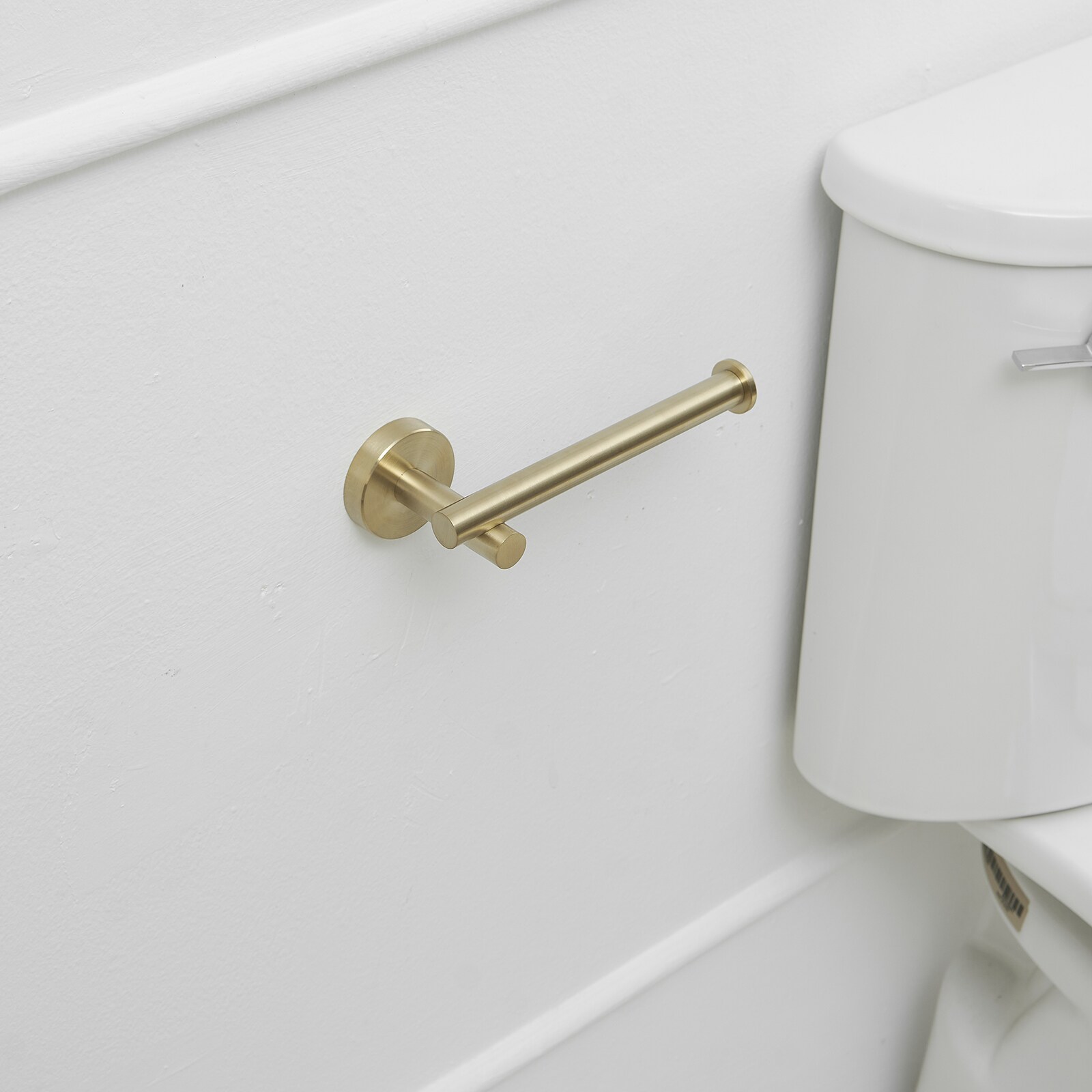 Juego de herrajes de baño decorativos en acabado dorado cepillado de 5 piezas: barra de toalla, porta papel higiénico, argolla de toalla y gancho de baño incluidos - A-91012-S-BG-NEW