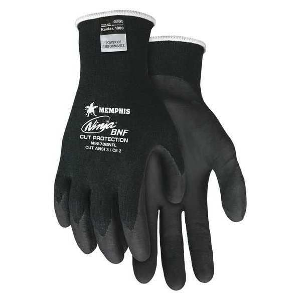Guantes recubiertos resistentes a cortes de MCR Safety, Nivel de corte A3, calibre 18, negro, M - N9878BNFM.