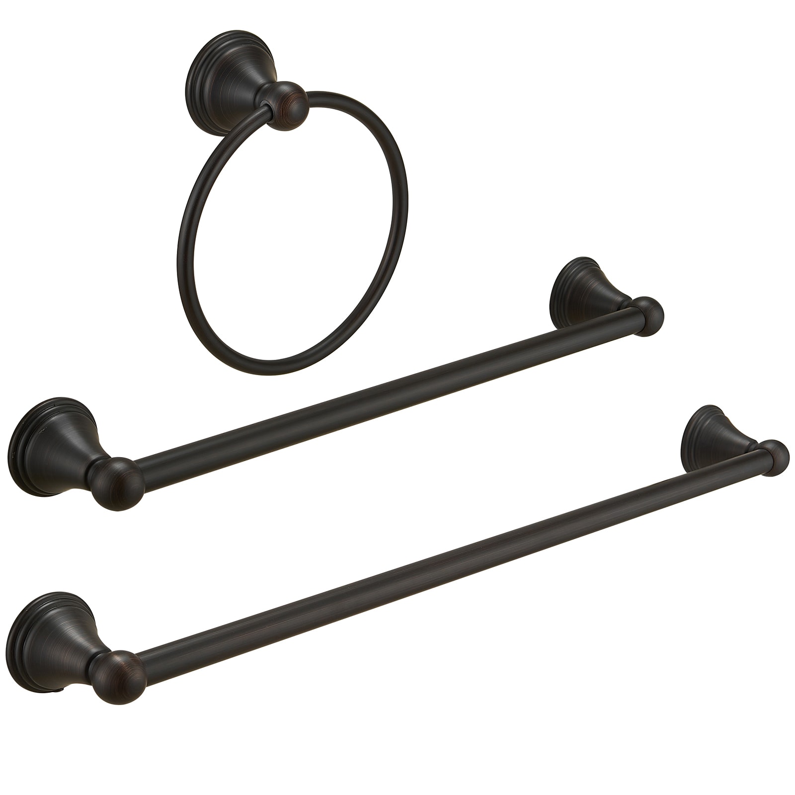 Juego de Accesorios para Baño en Bronce Aceitado de 3 Piezas: Barra de Toalla, Argolla de Toalla, Incluido R004-ORB-3