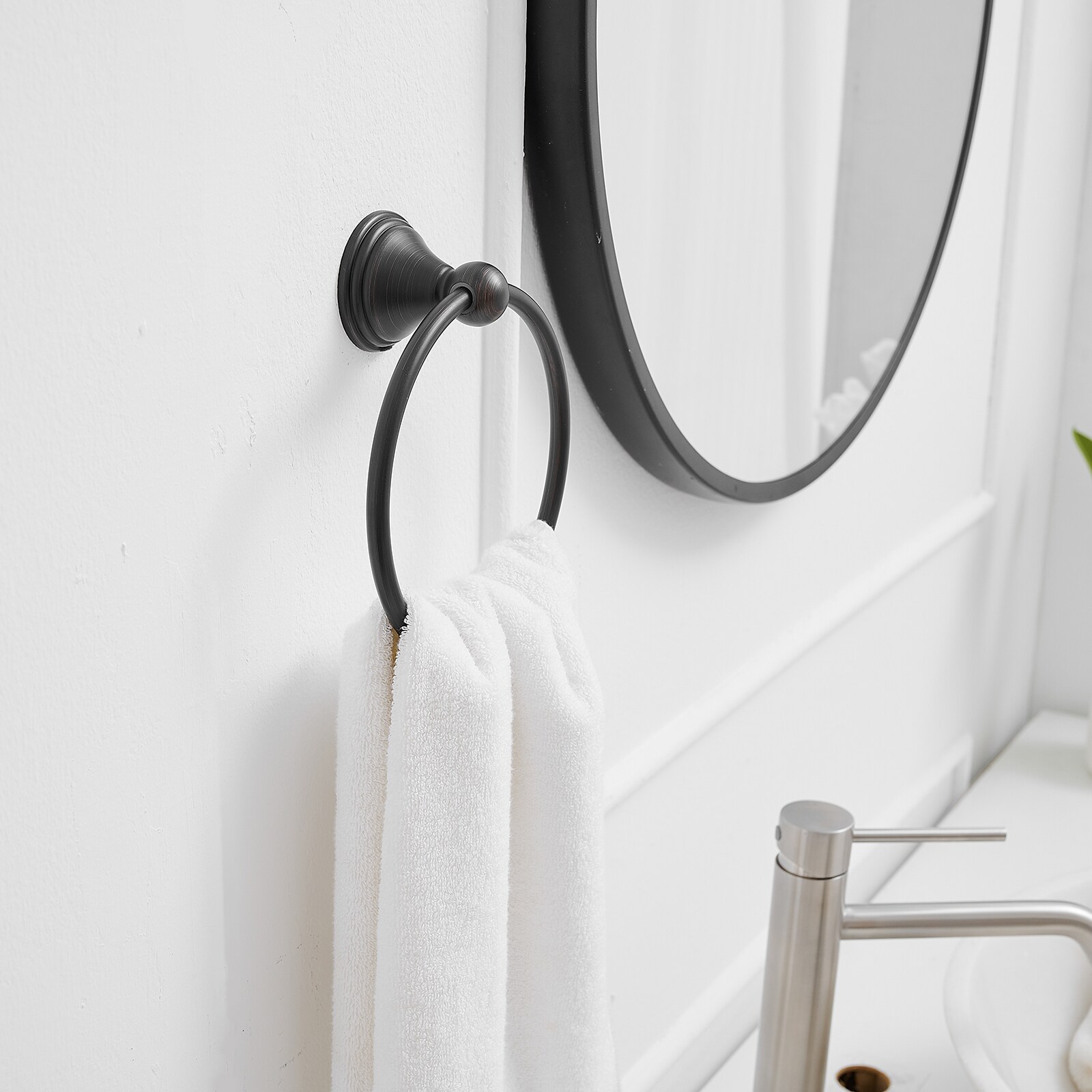 Juego de Accesorios para Baño en Bronce Aceitado de 3 Piezas: Barra de Toalla, Argolla de Toalla, Incluido R004-ORB-3