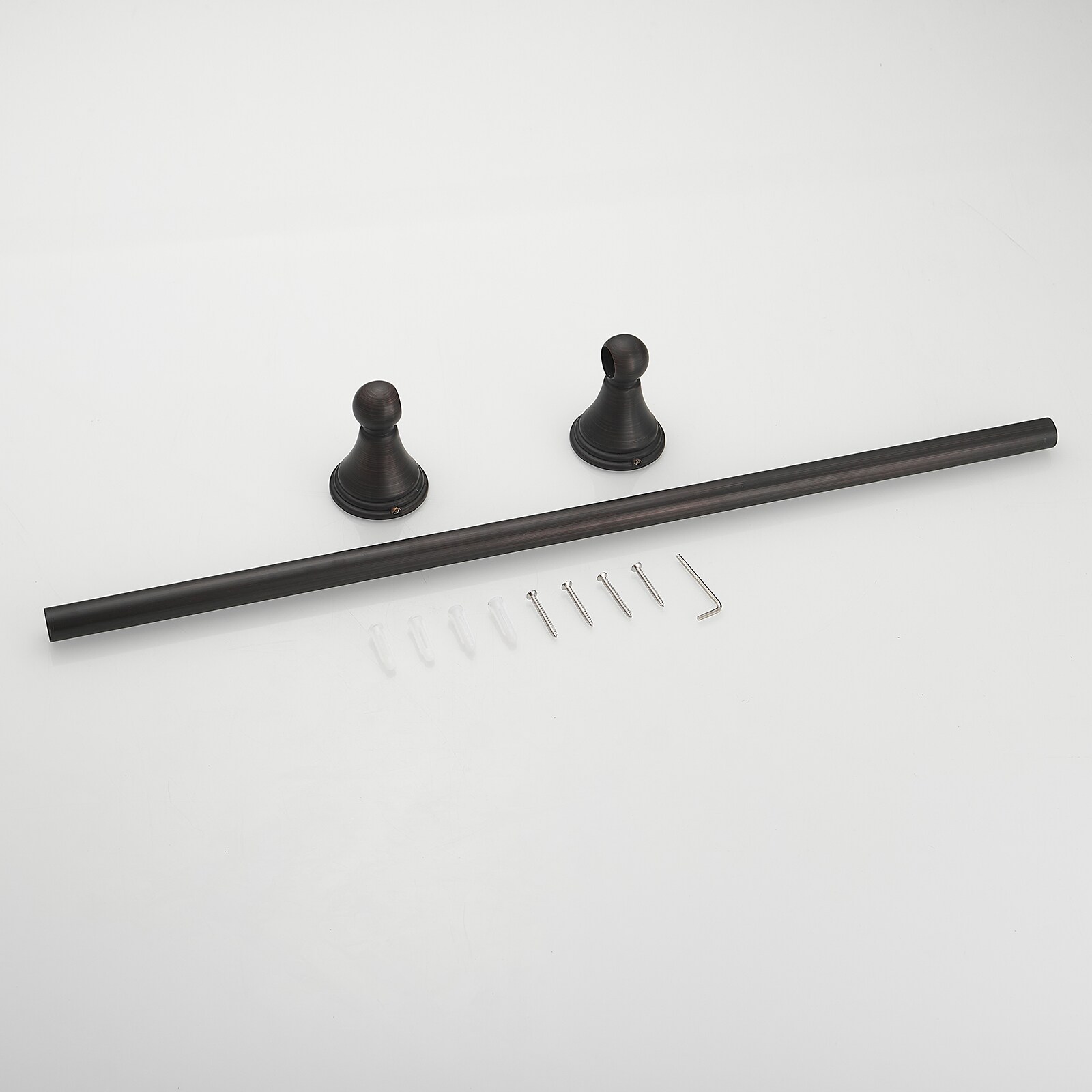Juego de accesorios de baño decorativos en bronce aceitado de 3 piezas - Barra de toallas, portarrollos de papel higiénico, argolla para toallas (incluye R004-ORB-24)