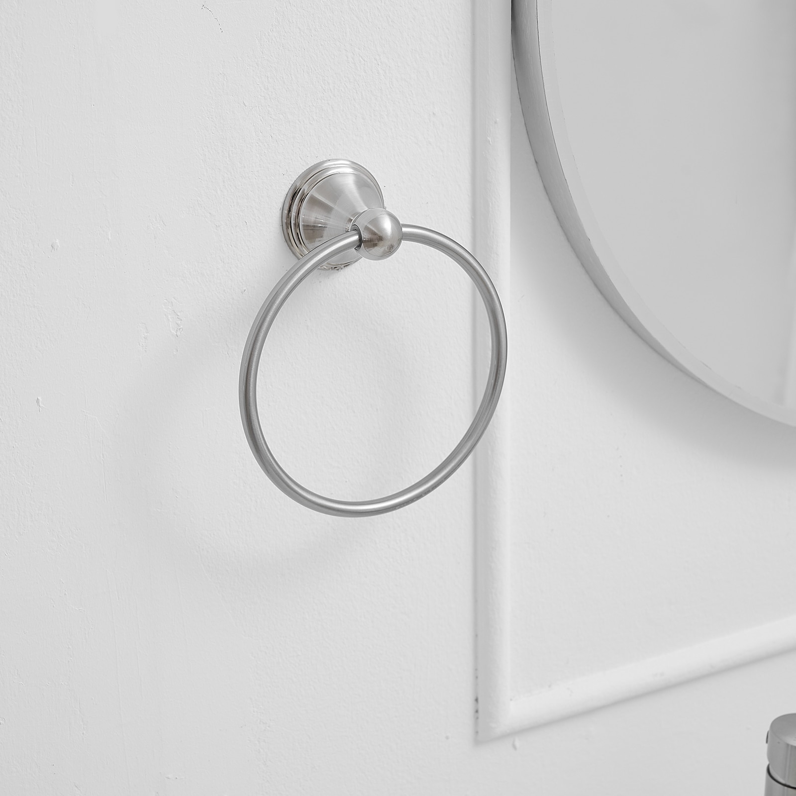 Juego de Accesorios de Baño Decorativos de Níquel Cepillado de 3 Piezas - Barra de Toallas, Porta Papel Higiénico, Argolla para Toallas, Incluido R004-N-24