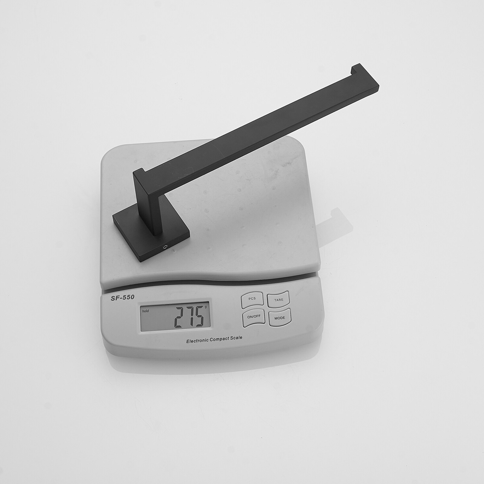 Juego de accesorios de baño decorativos en negro mate de 5 piezas incluye barra de toallas, portarrollos, anillo de toalla y gancho para batas - Modelo A-91012-S-B-2