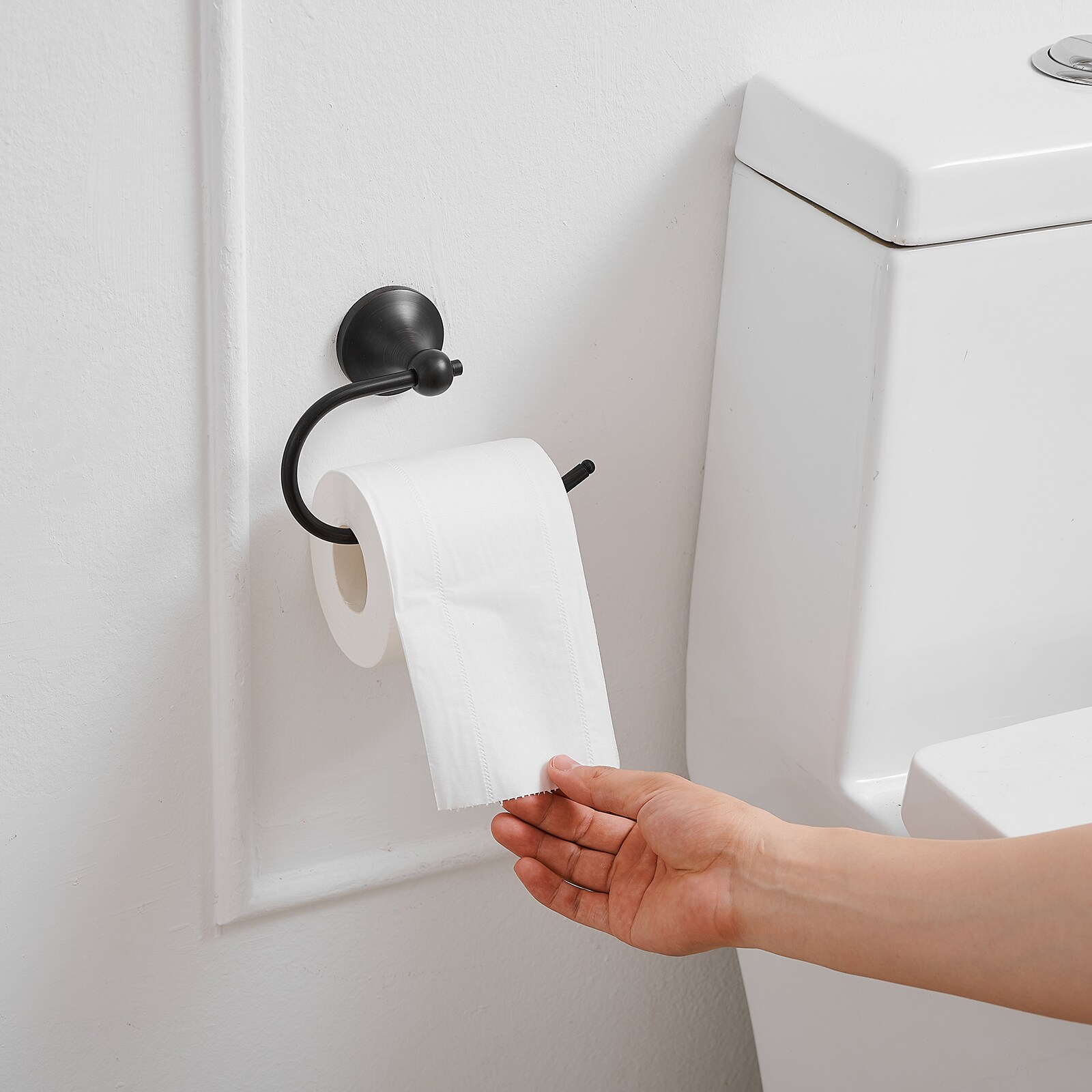 Juego de Accesorios de Baño Decorativos de Bronce Envejecido de 2 Piezas - Barra de Toallas y Porta Papel, Incluidos