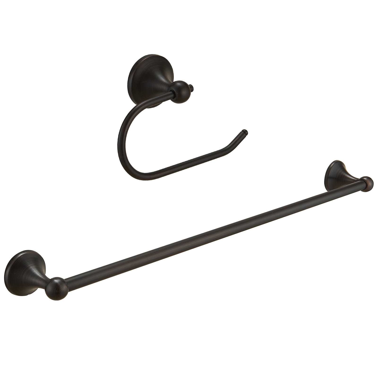 Juego de Accesorios de Baño Decorativos de Bronce Envejecido de 2 Piezas - Barra de Toallas y Porta Papel, Incluidos