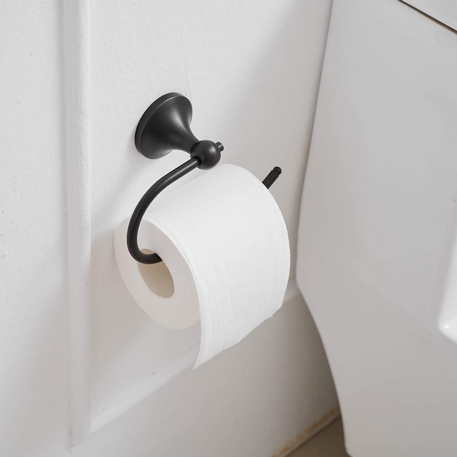 Juego de Accesorios de Baño Decorativos de Bronce Envejecido de 2 Piezas - Barra de Toallas y Porta Papel, Incluidos